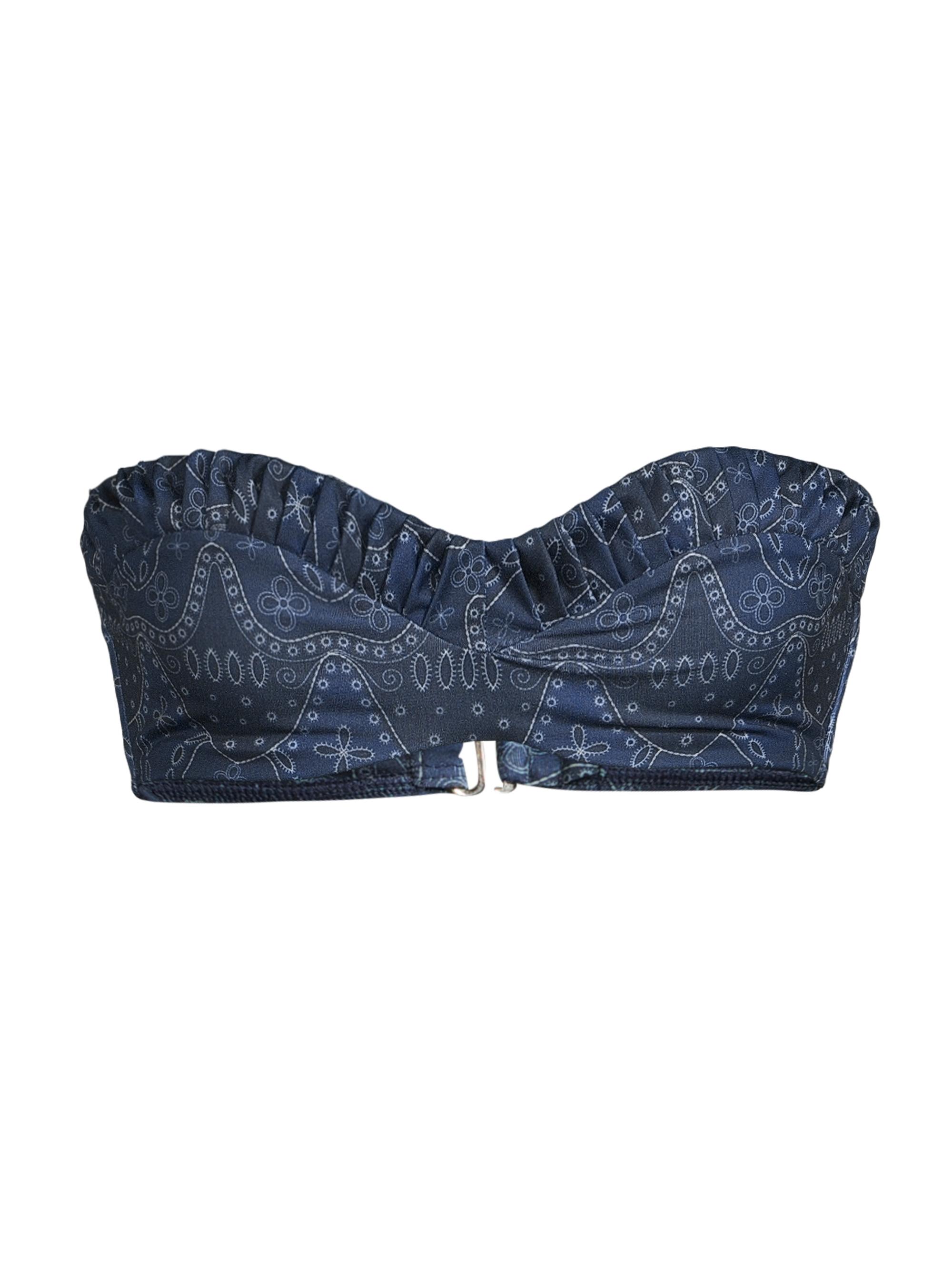 Peixoto Women's Emmy Textured Bandeau Bikini Top - Bandana Dandy - Women's Clothing