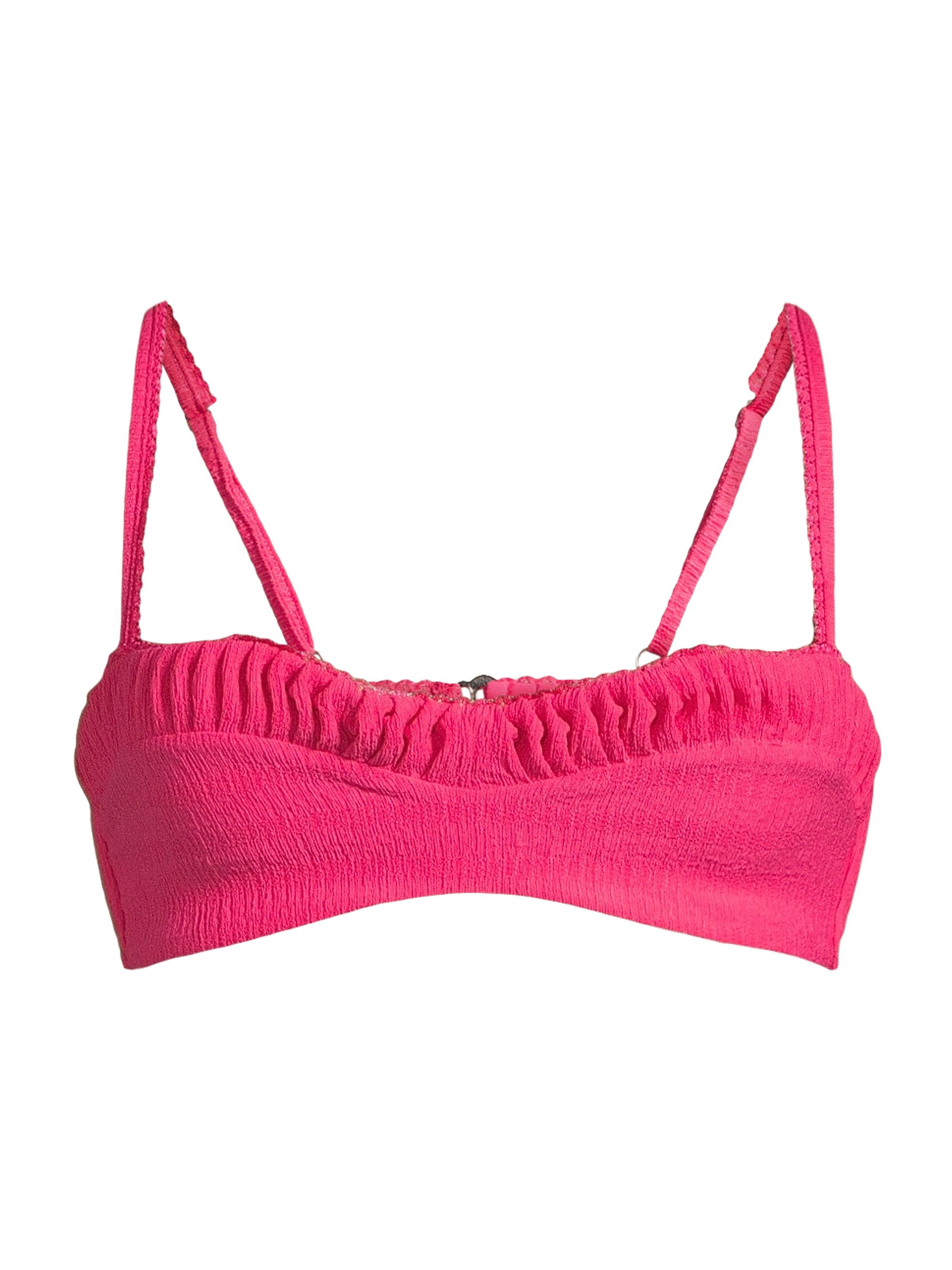 Peixoto Women's Emmy Textured Bandeau Bikini Top - Pink Passion