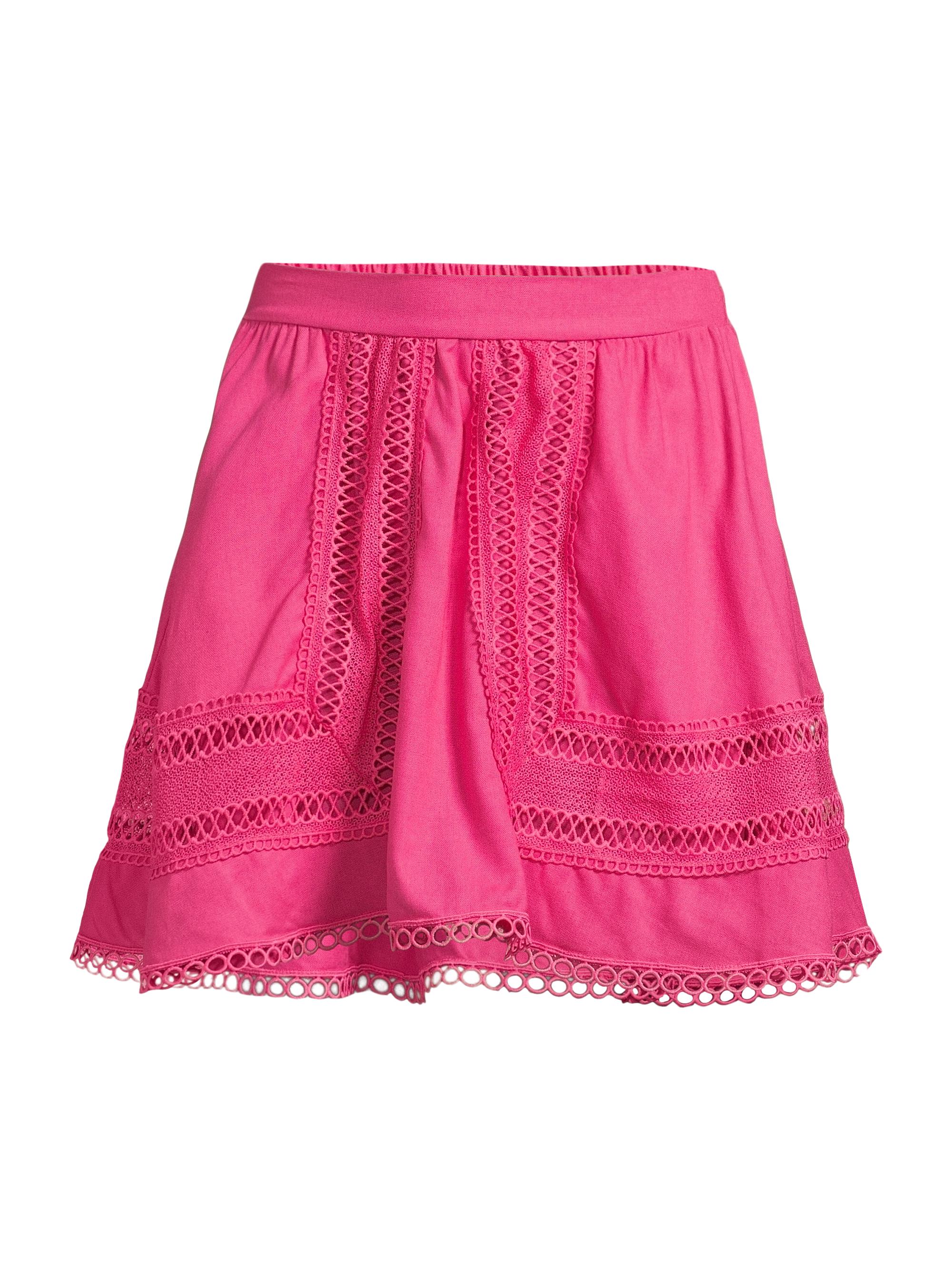 Peixoto Women's Celeste Lattice-Trim Miniskirt - Pink Passion