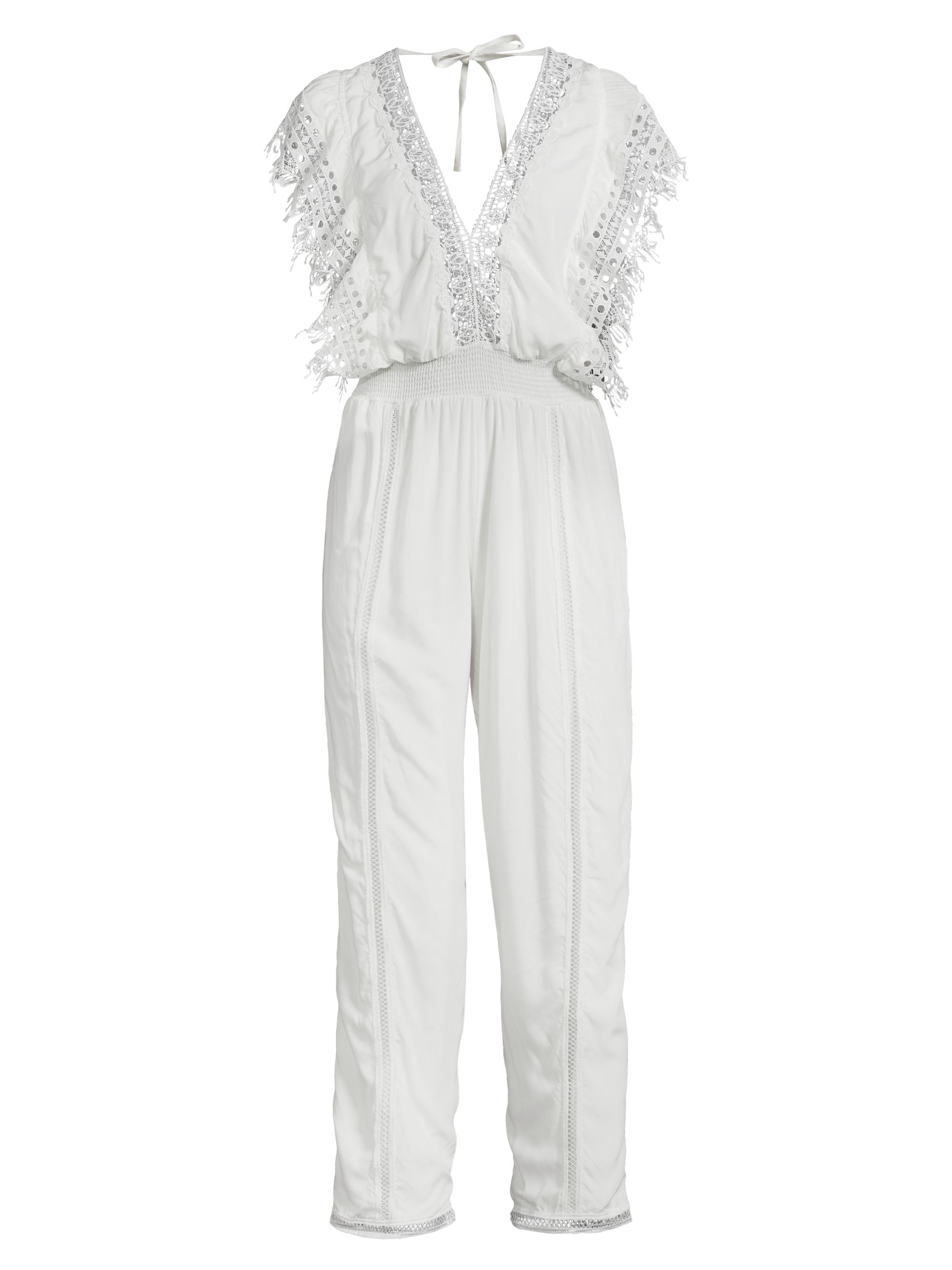 Peixoto Katya Lace-Trim Cotton Jumpsuit | Saks Fifth Avenue