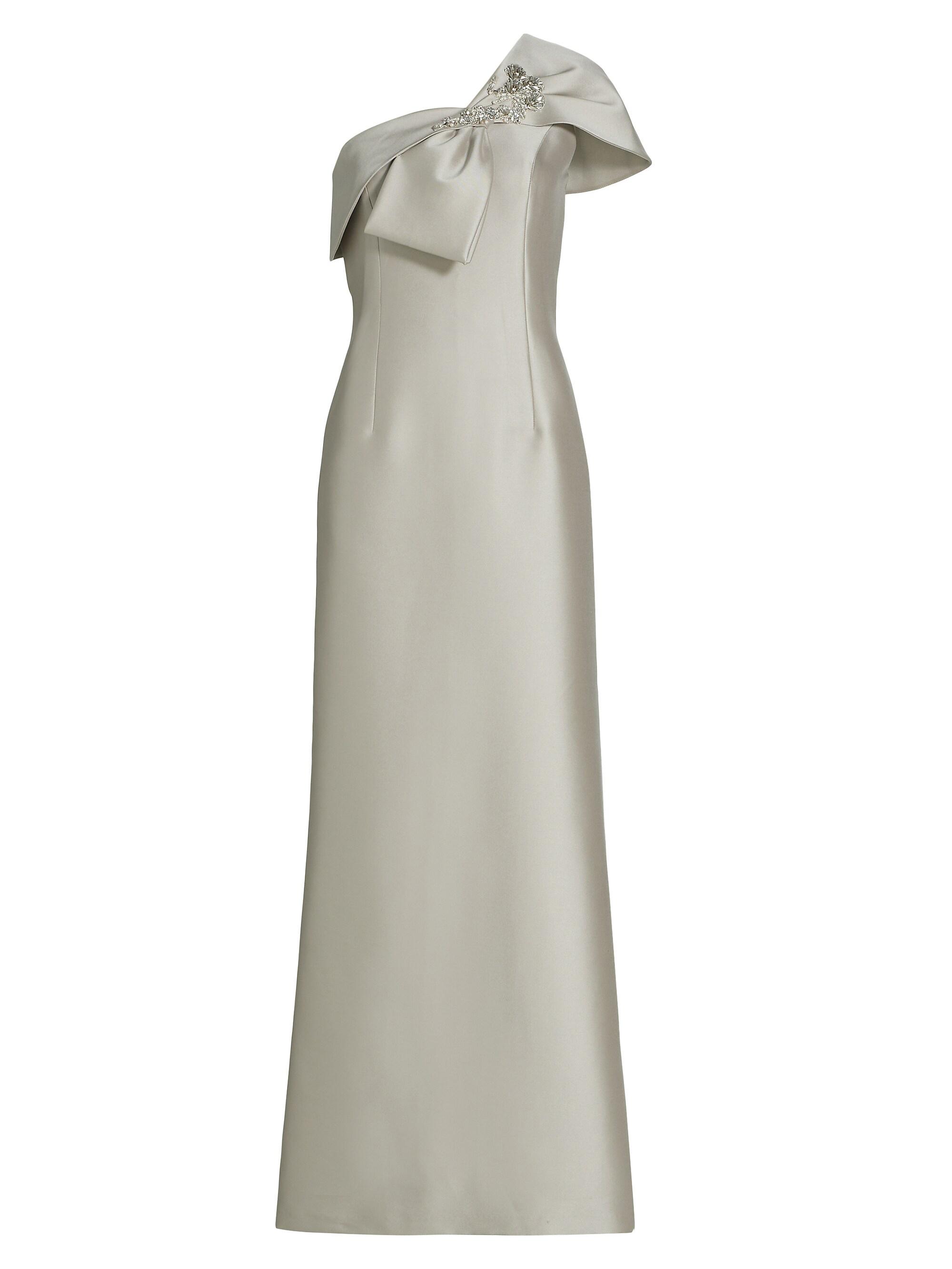 Sachin & Babi Women's Ines Embellished Bow Column Gown - Frosty Pewter