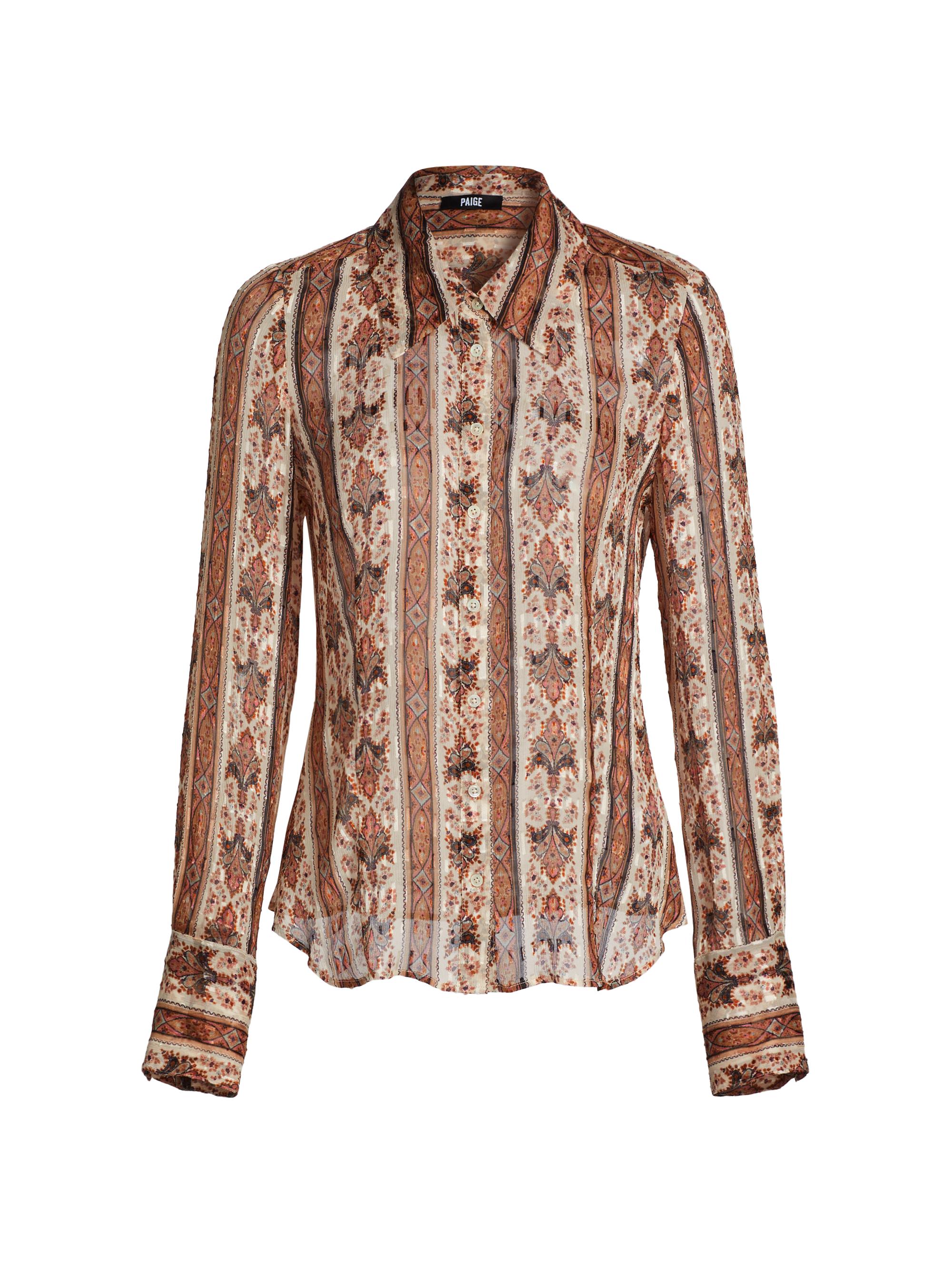 Paige Women's Desano Floral Silk-Blend Shirt - Buttercream Multi