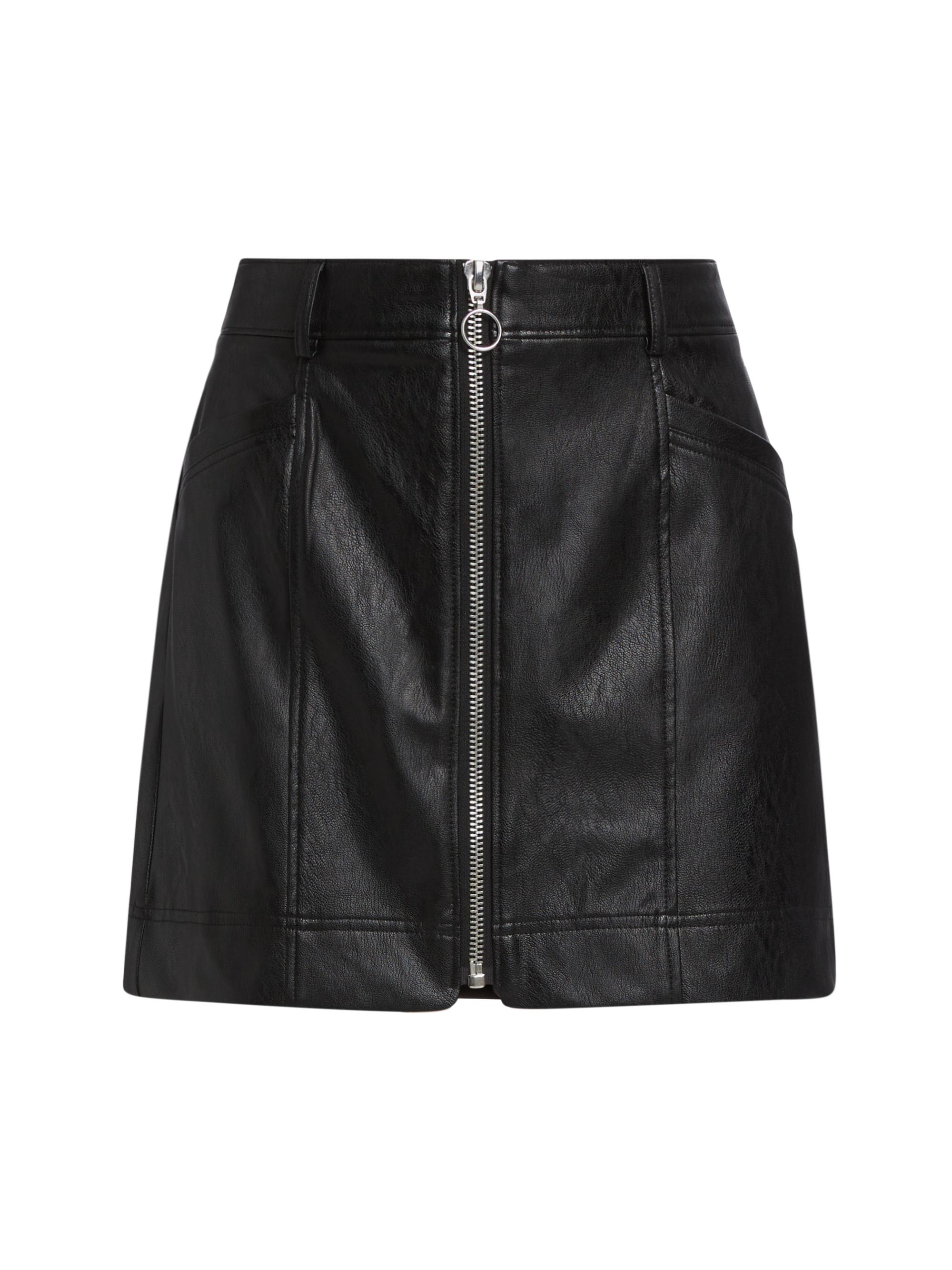 Paige Women's Nomi Faux Leather Miniskirt - Black