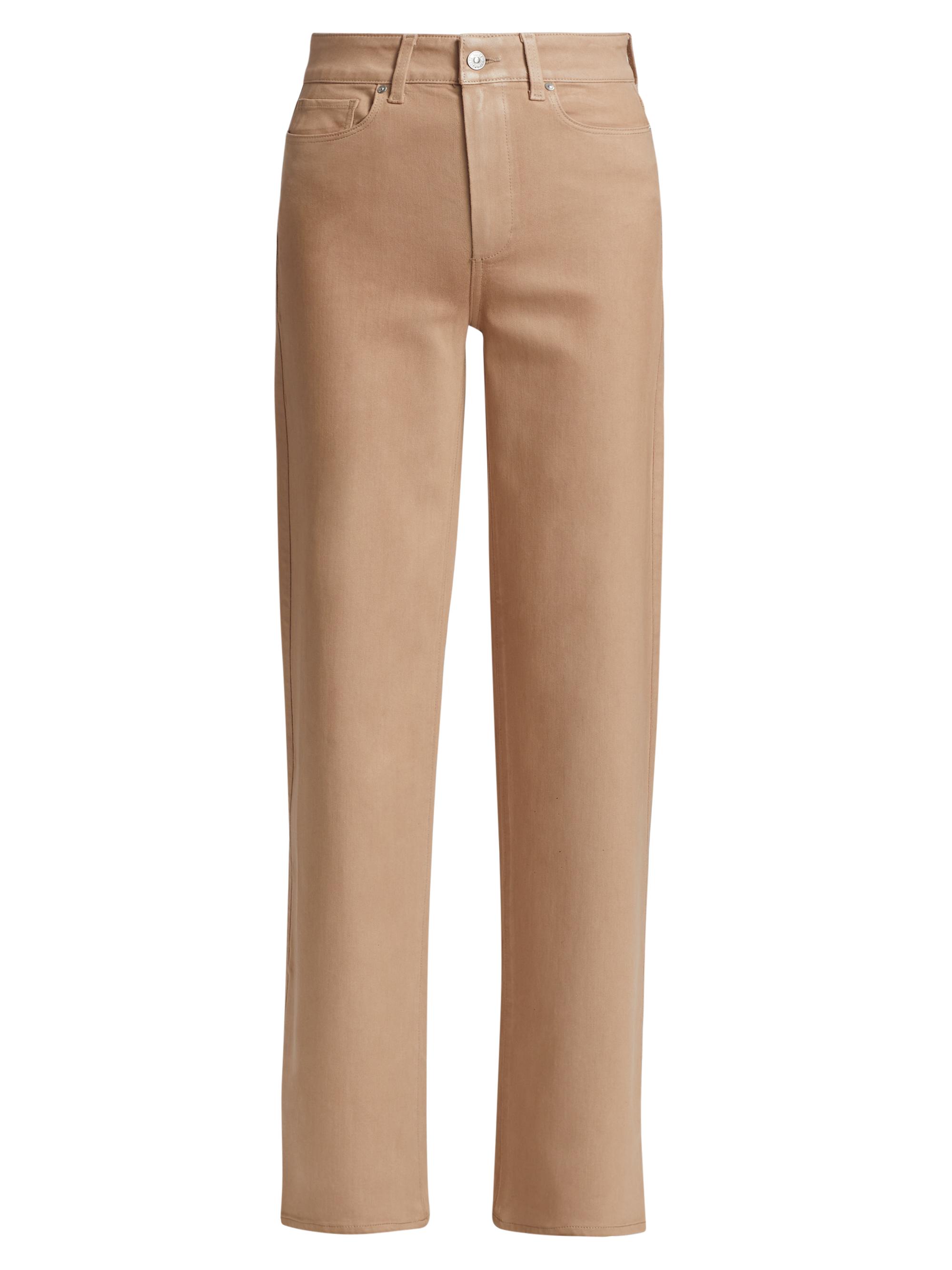 Paige Women's Sasha Mid-Rise Straight-Leg Jeans - French Latte Luxe Coating