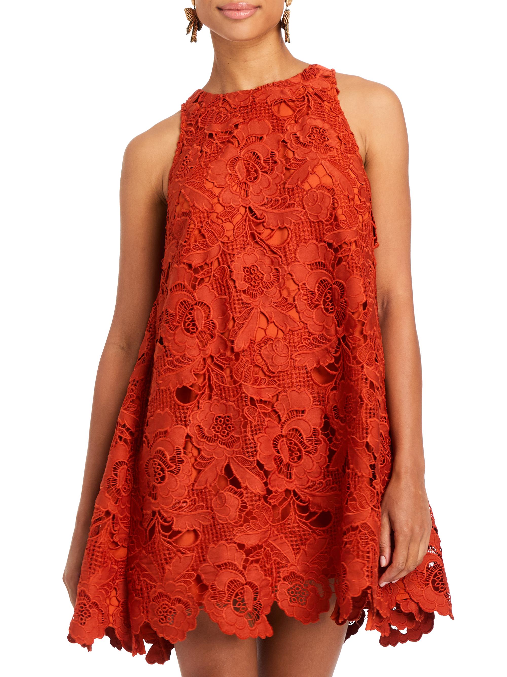 Mestiza New York Women's Luli Guipure Lace Tent Dress - Red