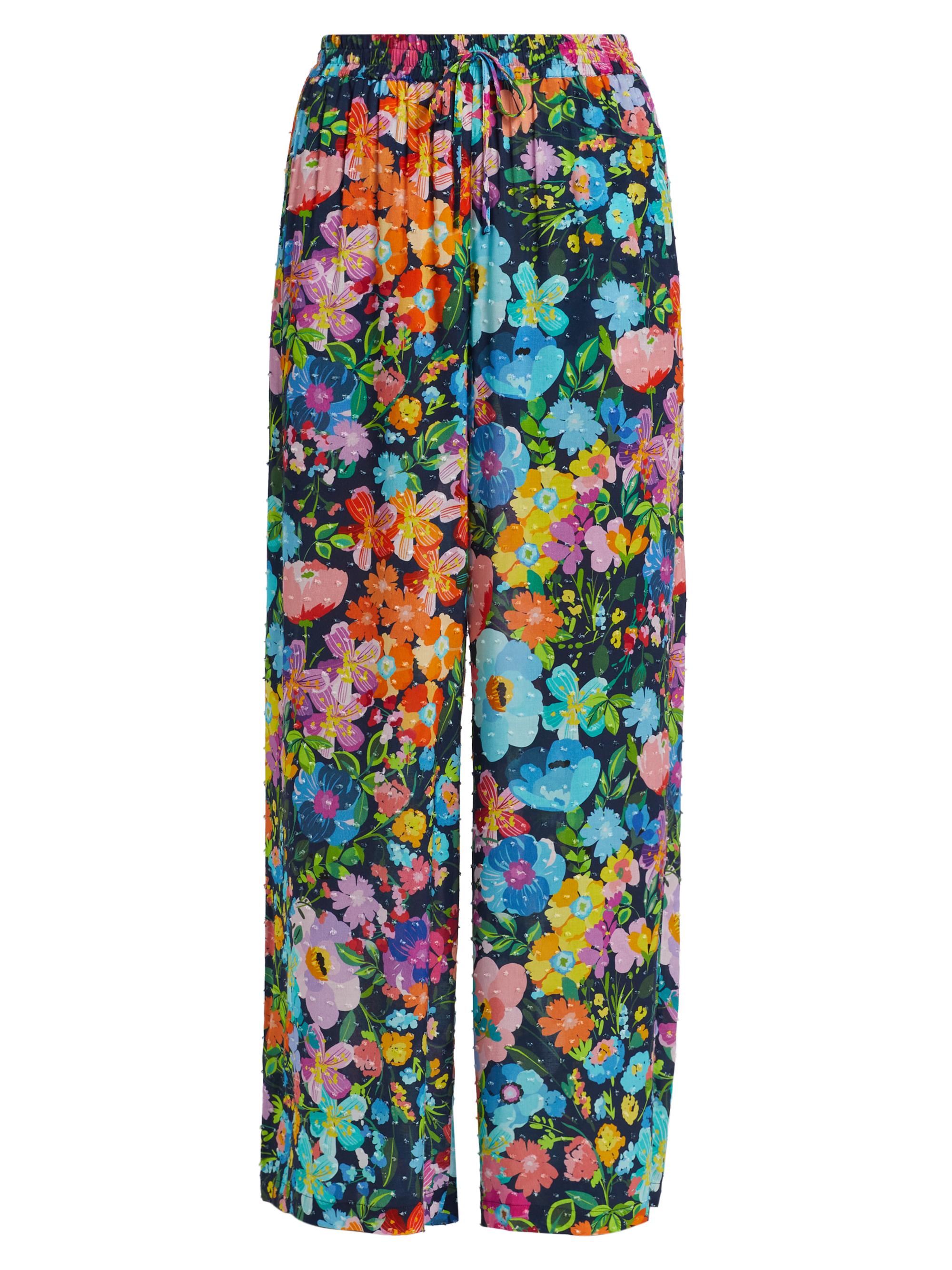 Johnny Was Women's Wild Bloom Wide Leg Pants - Wild Bloom Navy
