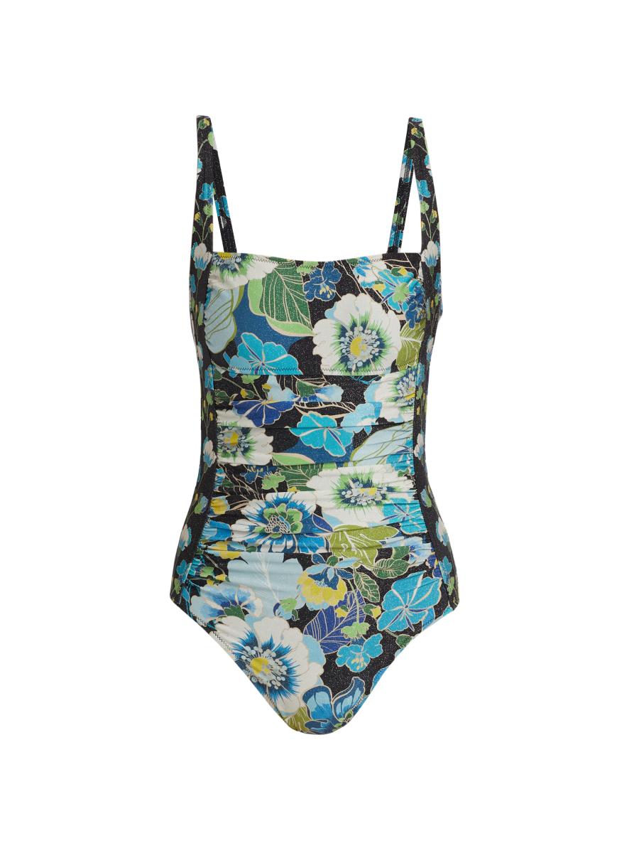 Johnny Was Jenn Ruched One-Piece Swim Suit | Saks Fifth Avenue