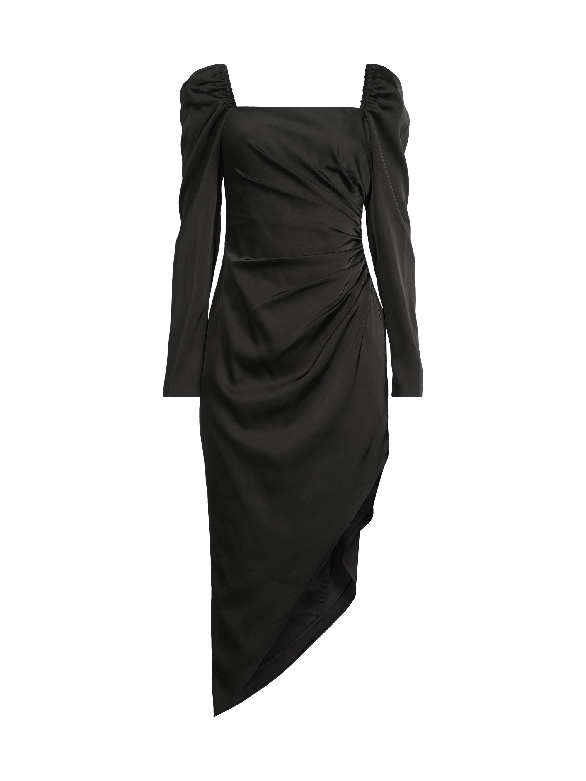 Liv Foster Women's Stretch Satin Midi Cocktail Dress - Black
