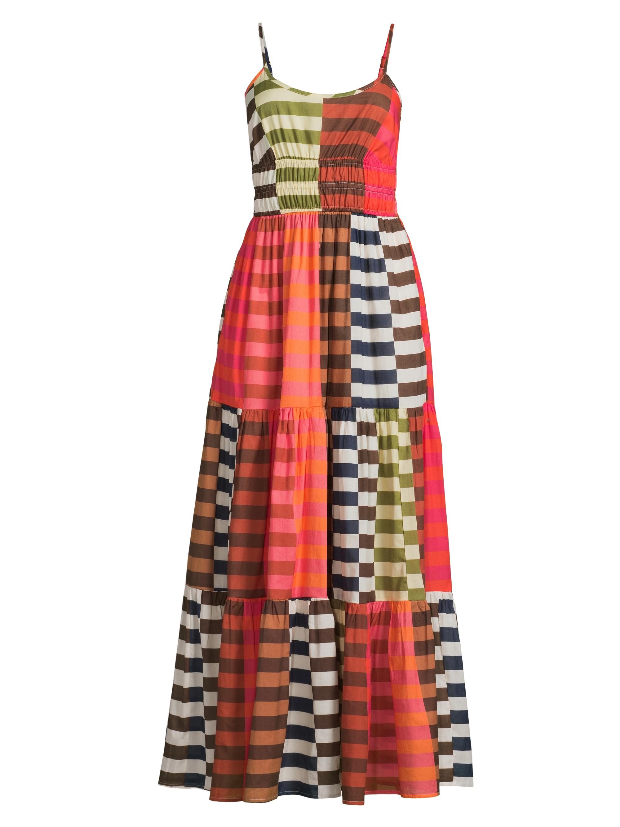 Hutch Women's Silvana Striped Colorblocked Cotton Maxi Dress - Multicolor Twotone Stripes Stretch