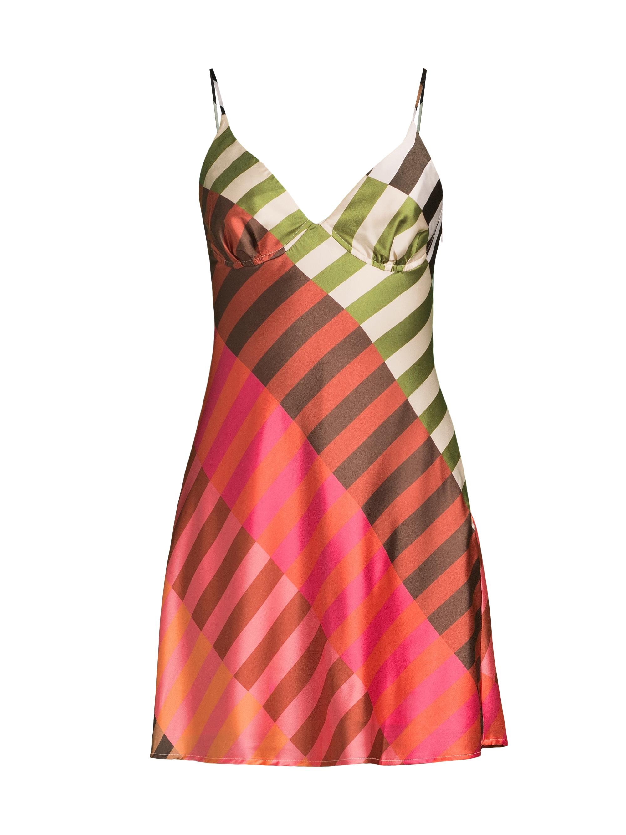 Hutch Women's Suki Stripe Satin Minidress - Multicolor Two Tone Stripes Stretch