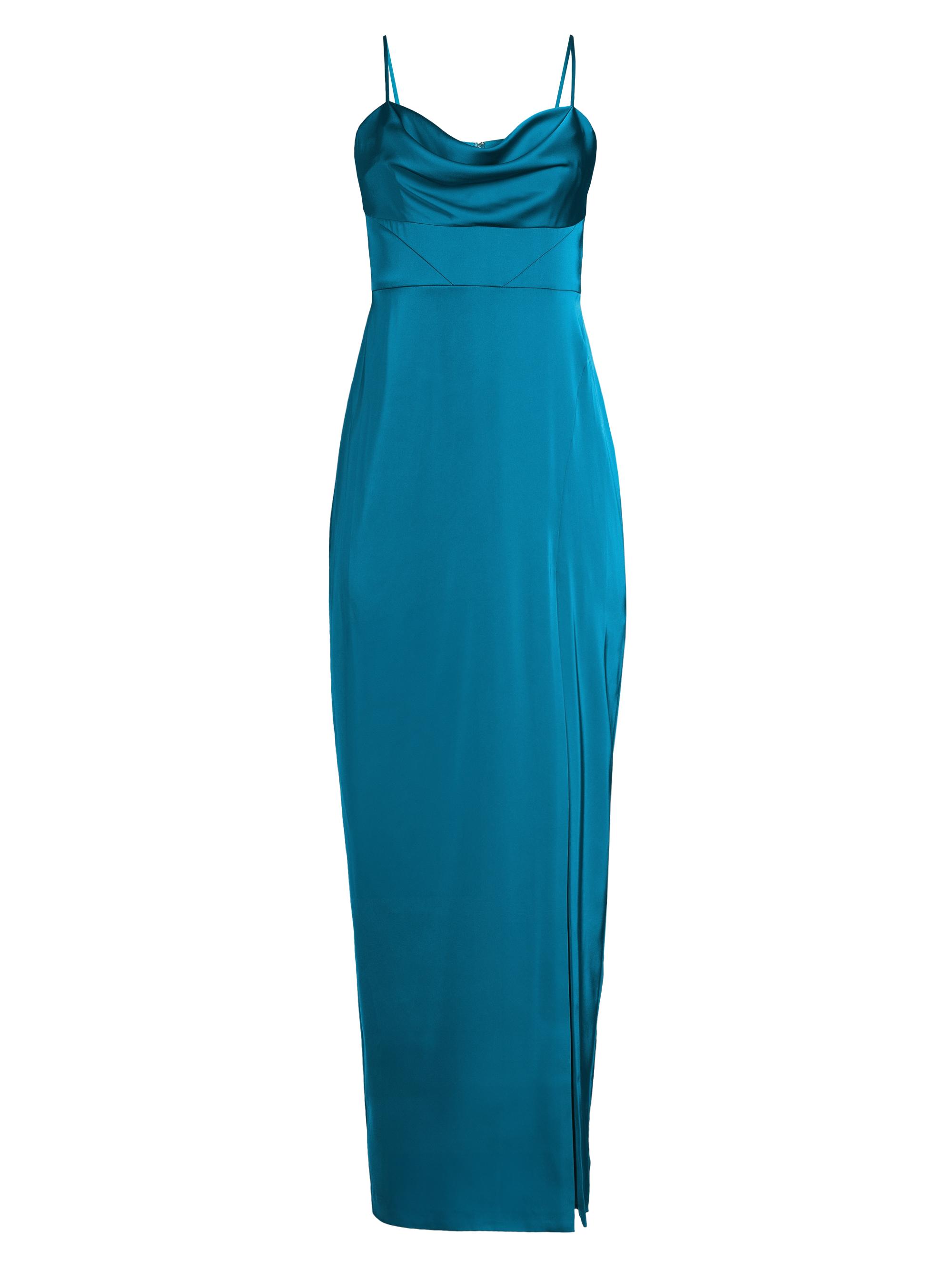 Liv Foster Women's Ciara Stretch-Satin Column Gown - Peacock