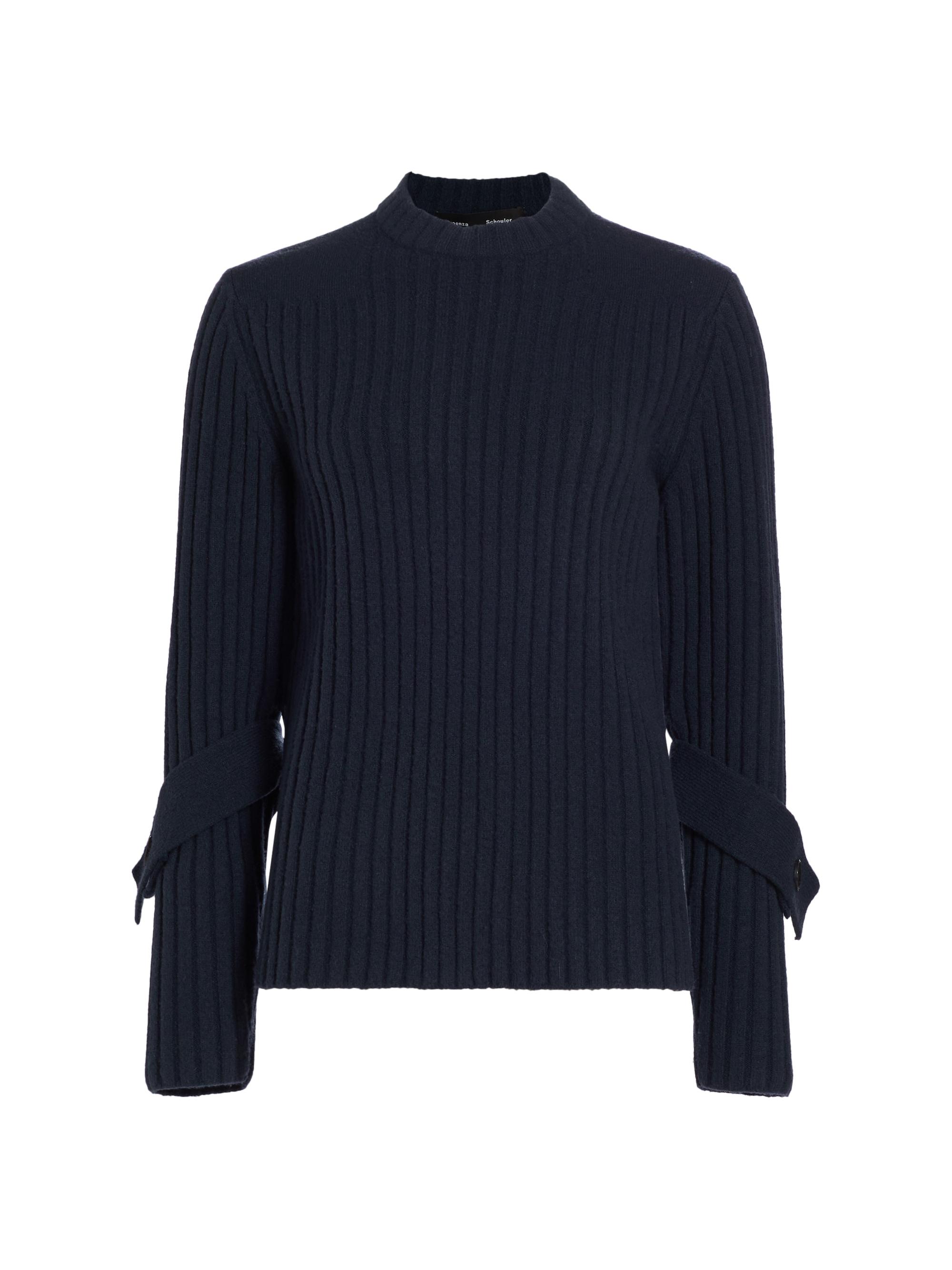 Proenza Schouler Women's Verona Ribbed Wool-Blend Sweater - Navy