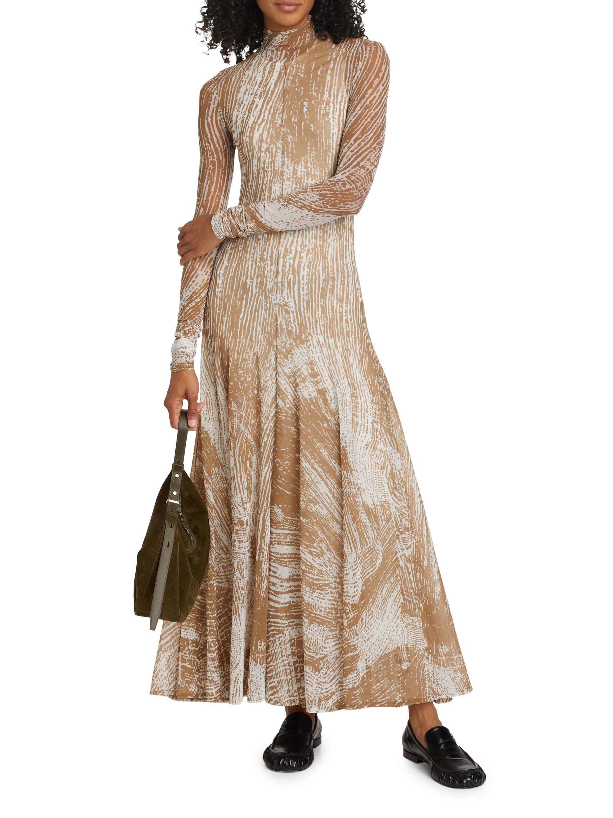 Proenza Schouler Gemma Printed Stretch Tulle Maxi Dress | Saks