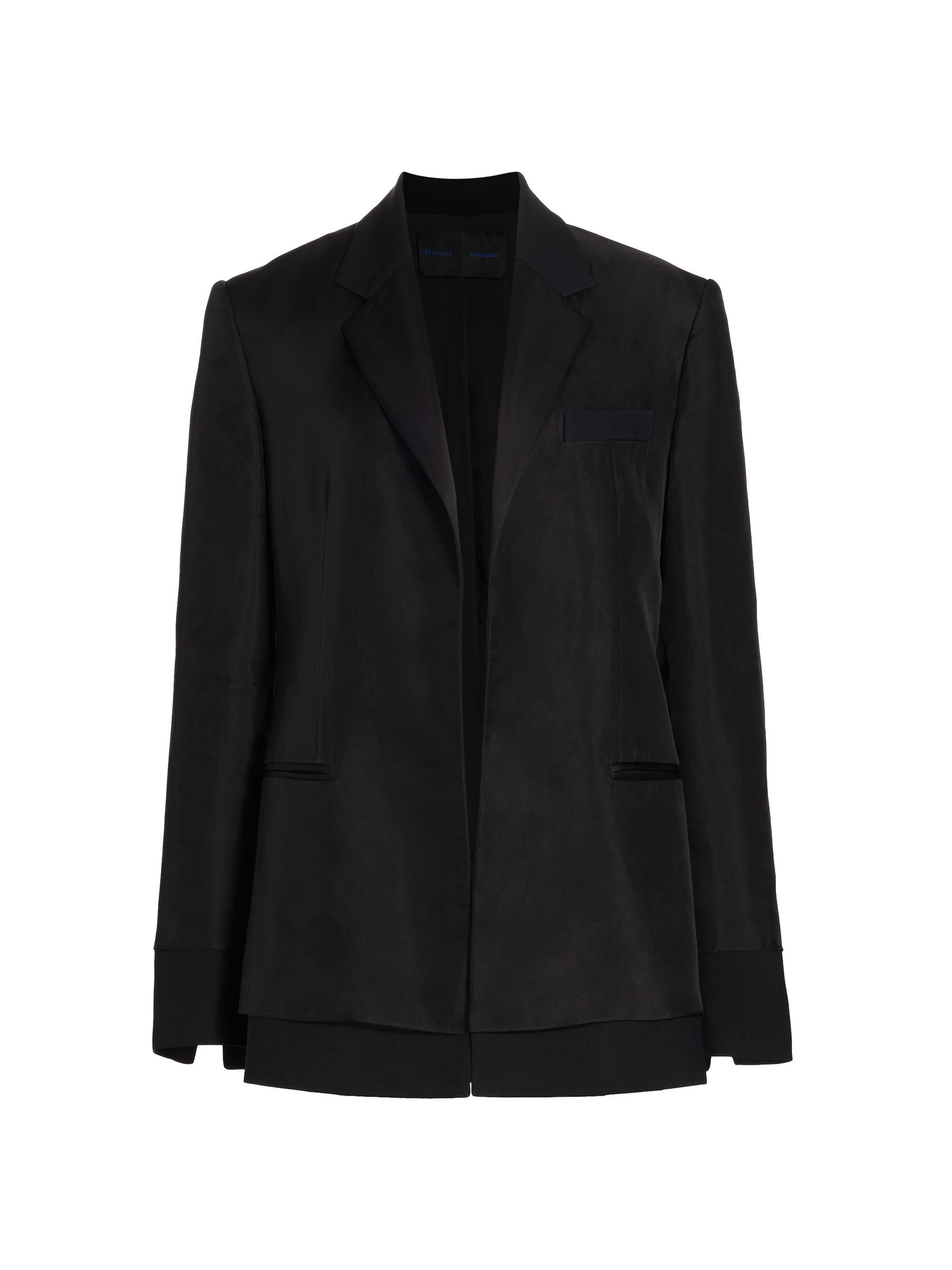 Proenza Schouler Women's Bronte Organza-Trim Wool Jacket - Black
