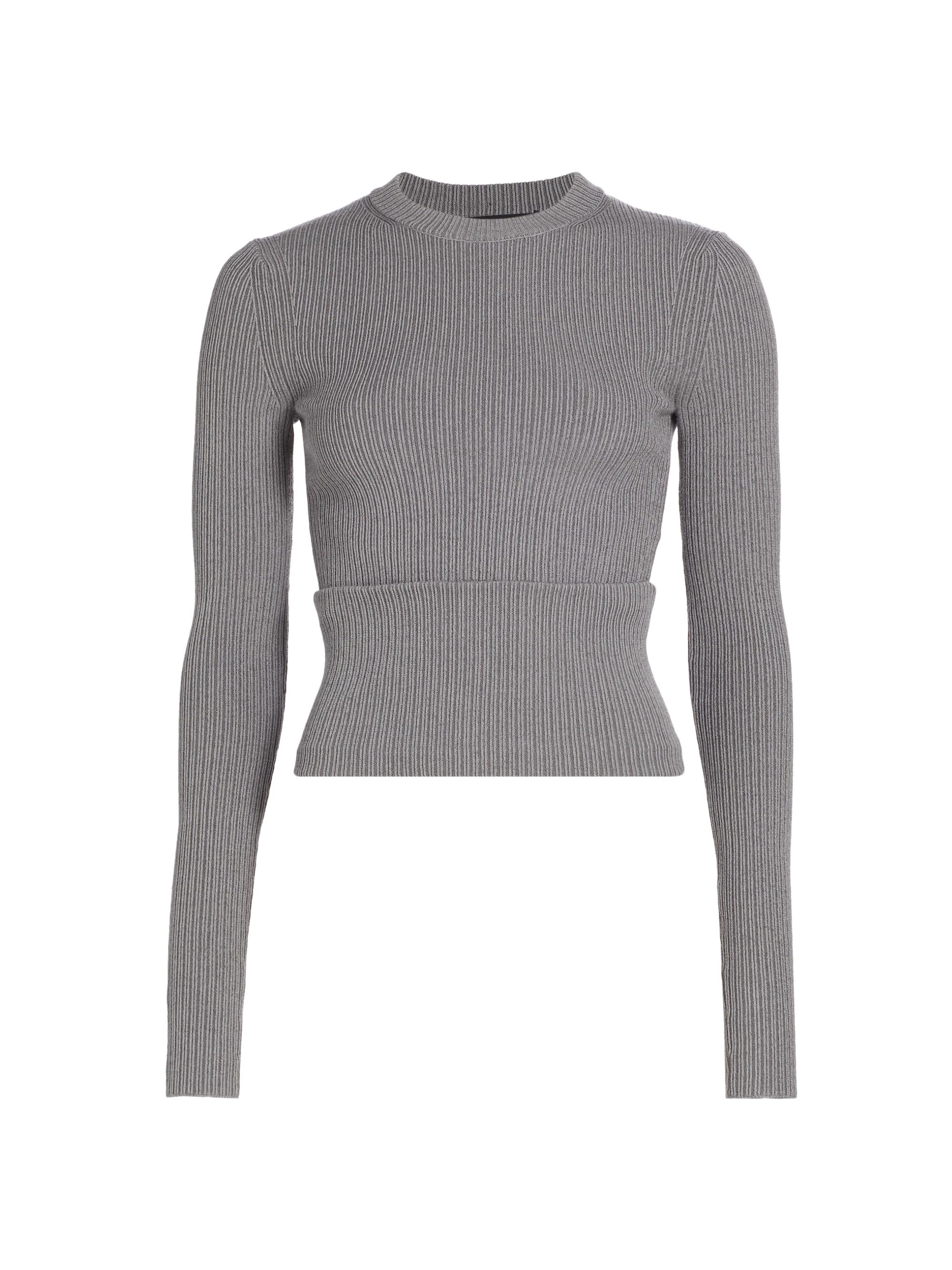 Proenza Schouler Women's Alysaa Rib-Knit Convertible Sweater - Grey