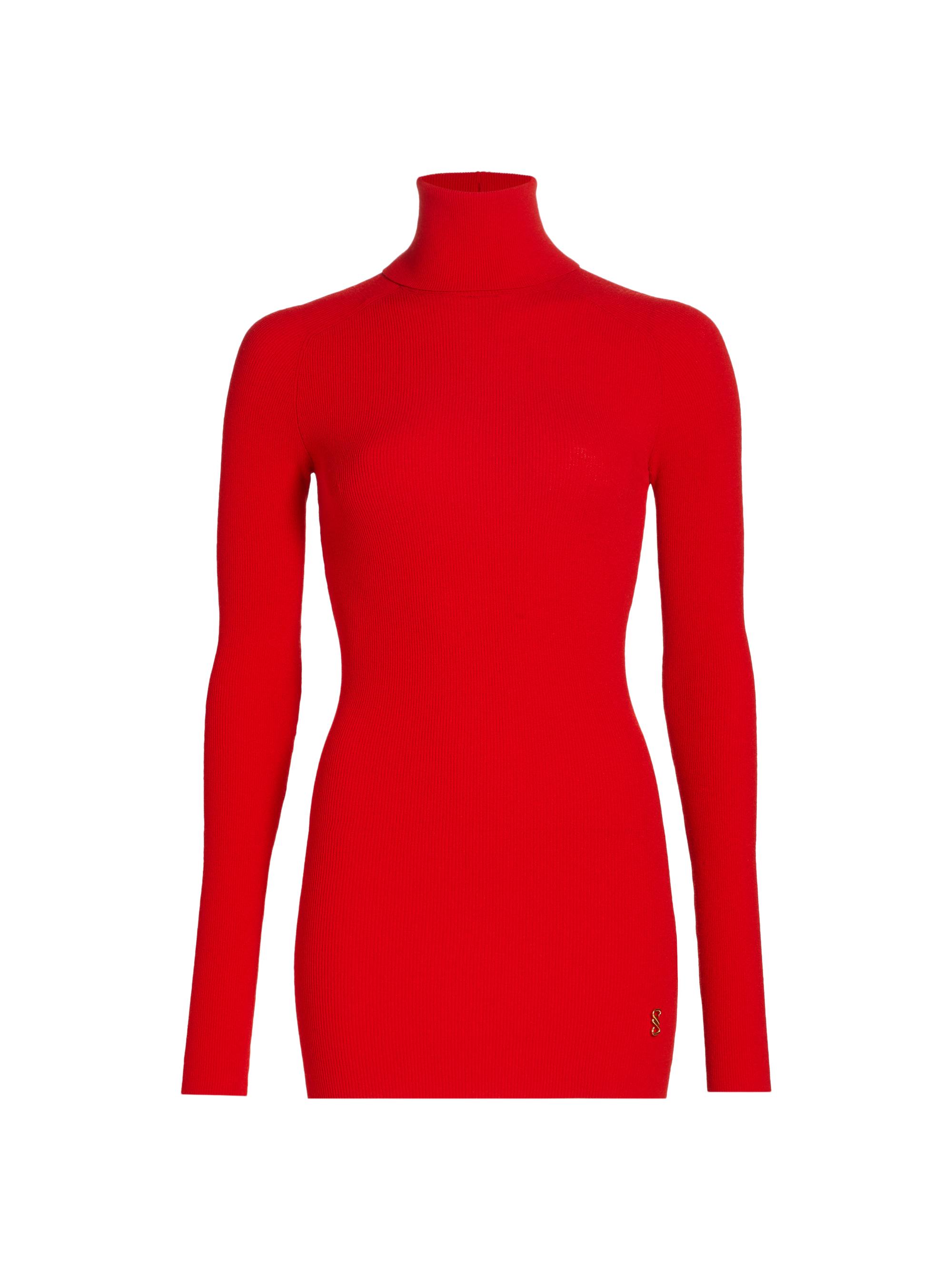 Proenza Schouler Women's Fox Ribbed Turtleneck Top - Red