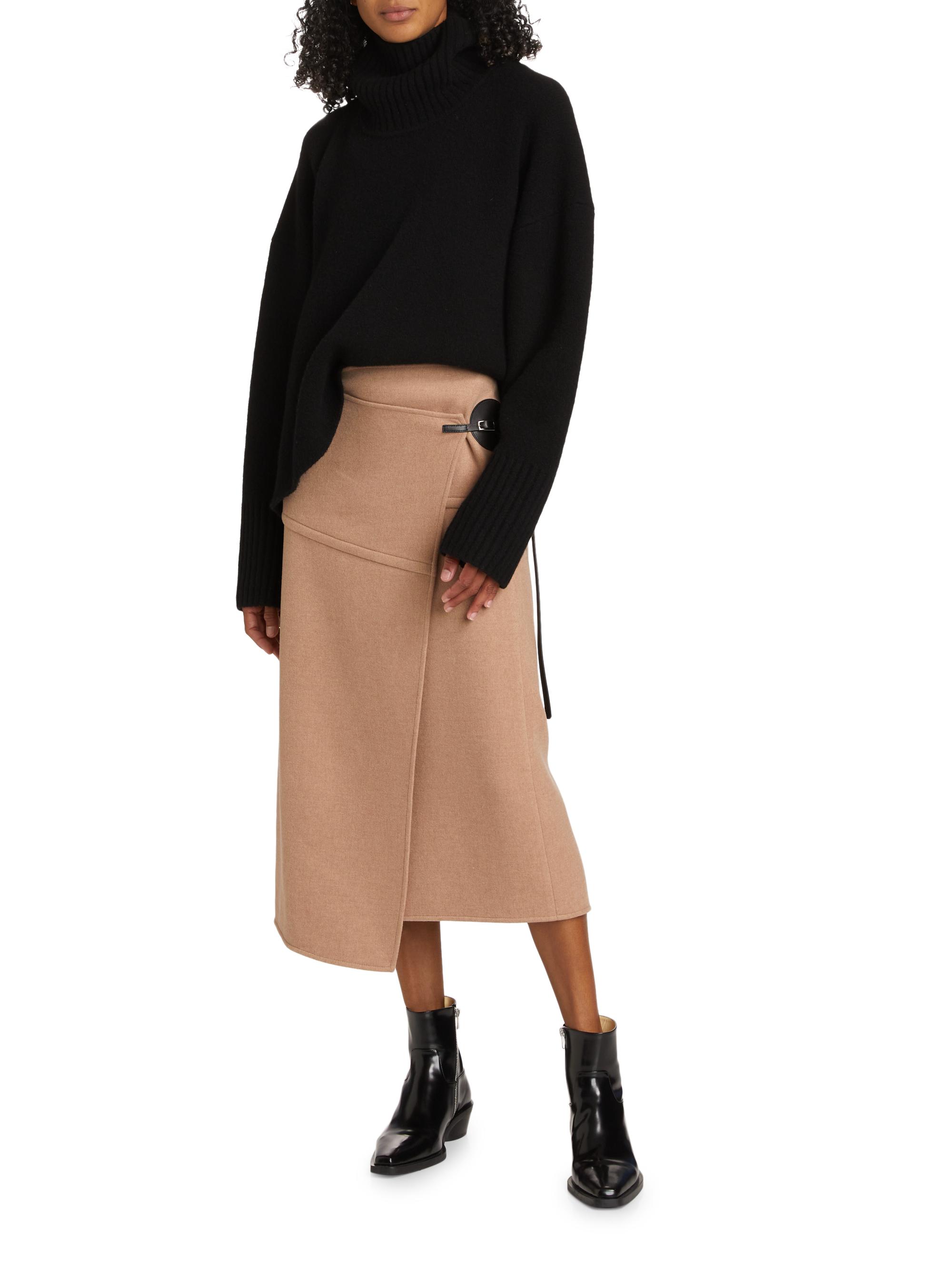 Proenza Schouler Aida Wrap Wool Midi-Skirt | Saks Fifth Avenue