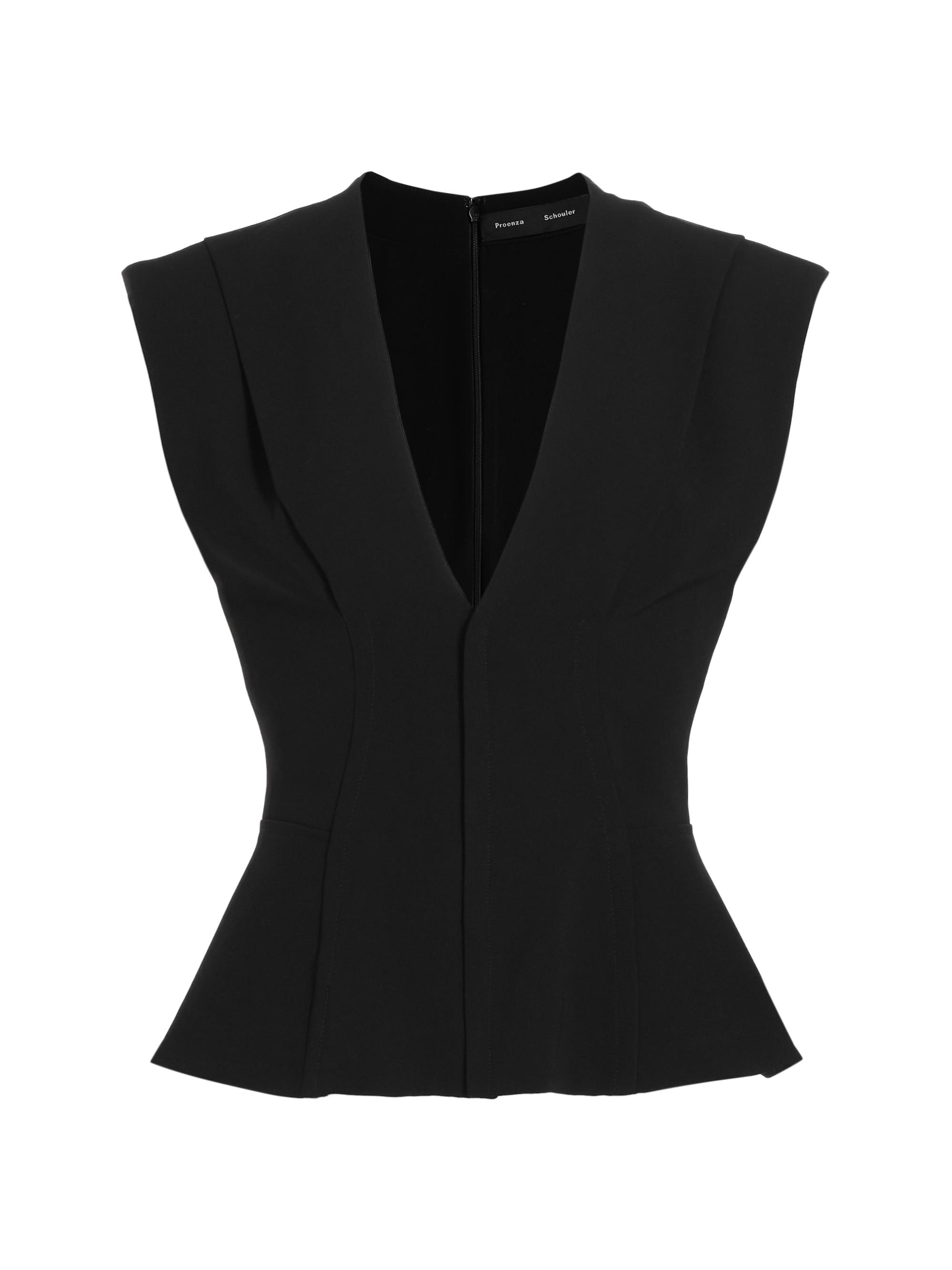 Proenza Schouler Women's Janet Crepe Peplum Top - Black
