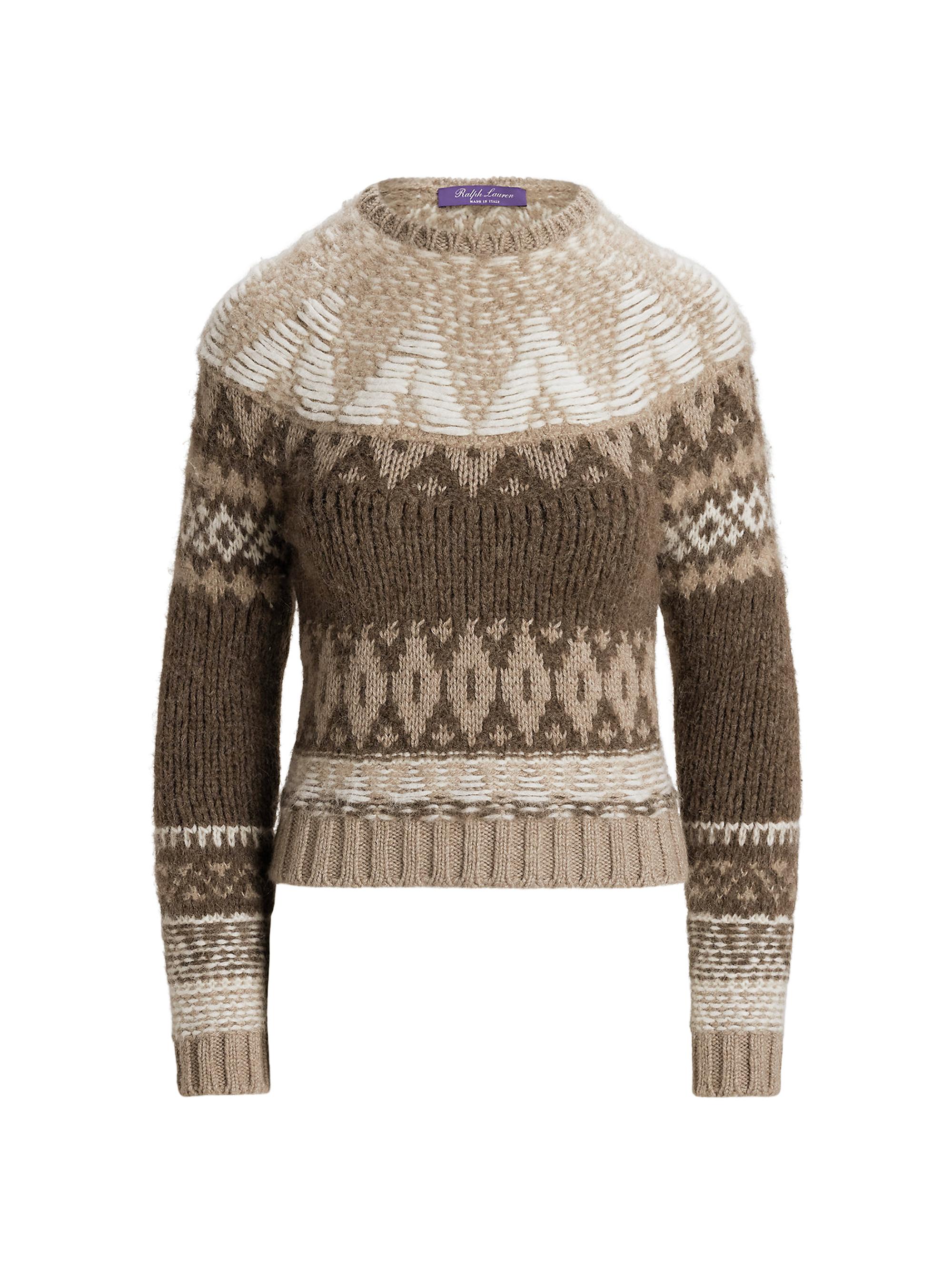 Ralph Lauren Collection Women's Patterned Cashmere & Wool-Blend Sweater - Taupe Multi