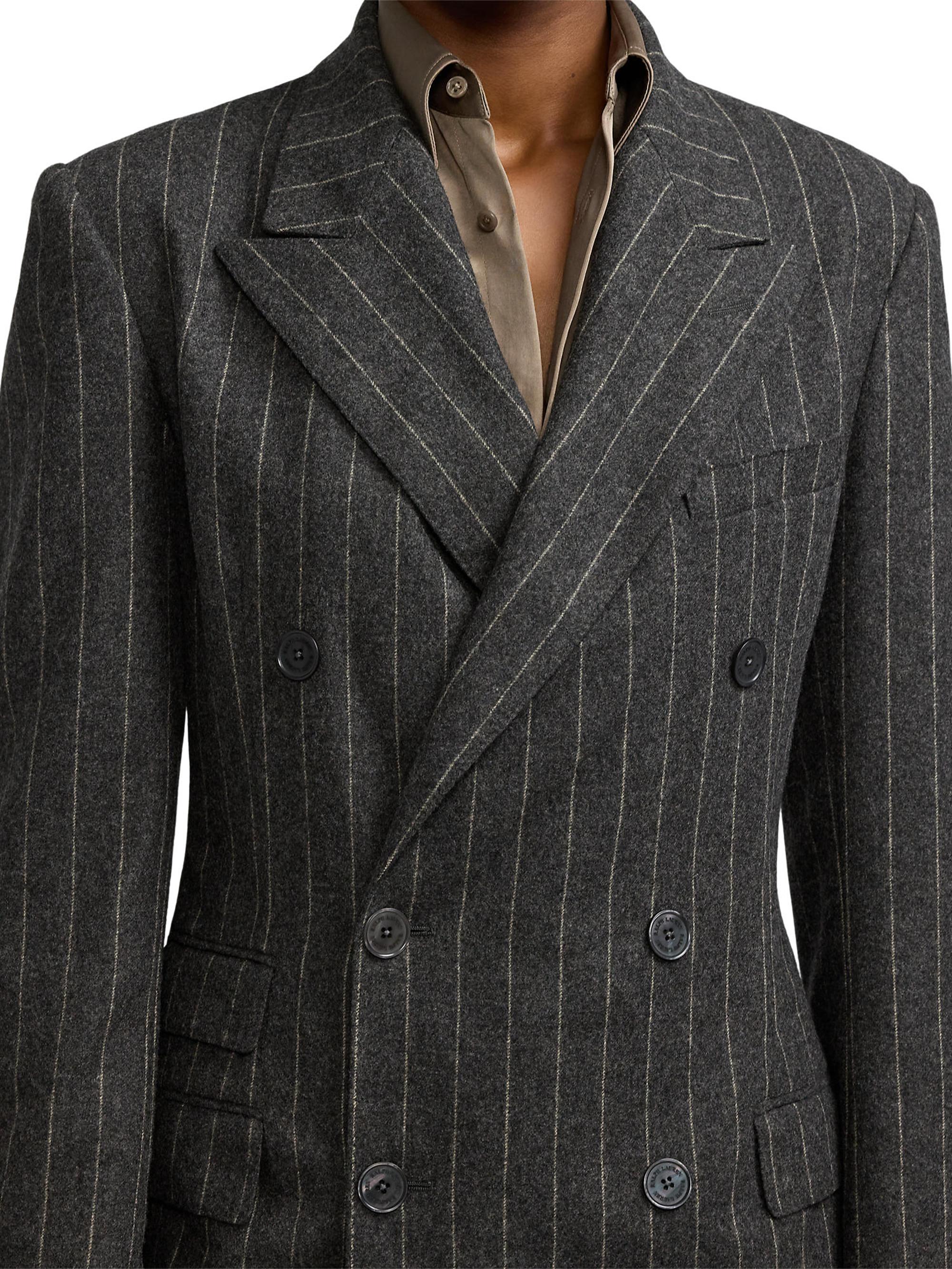 Ralph Lauren Collection Kent Chalk Stripe Flannel Blazer | Saks