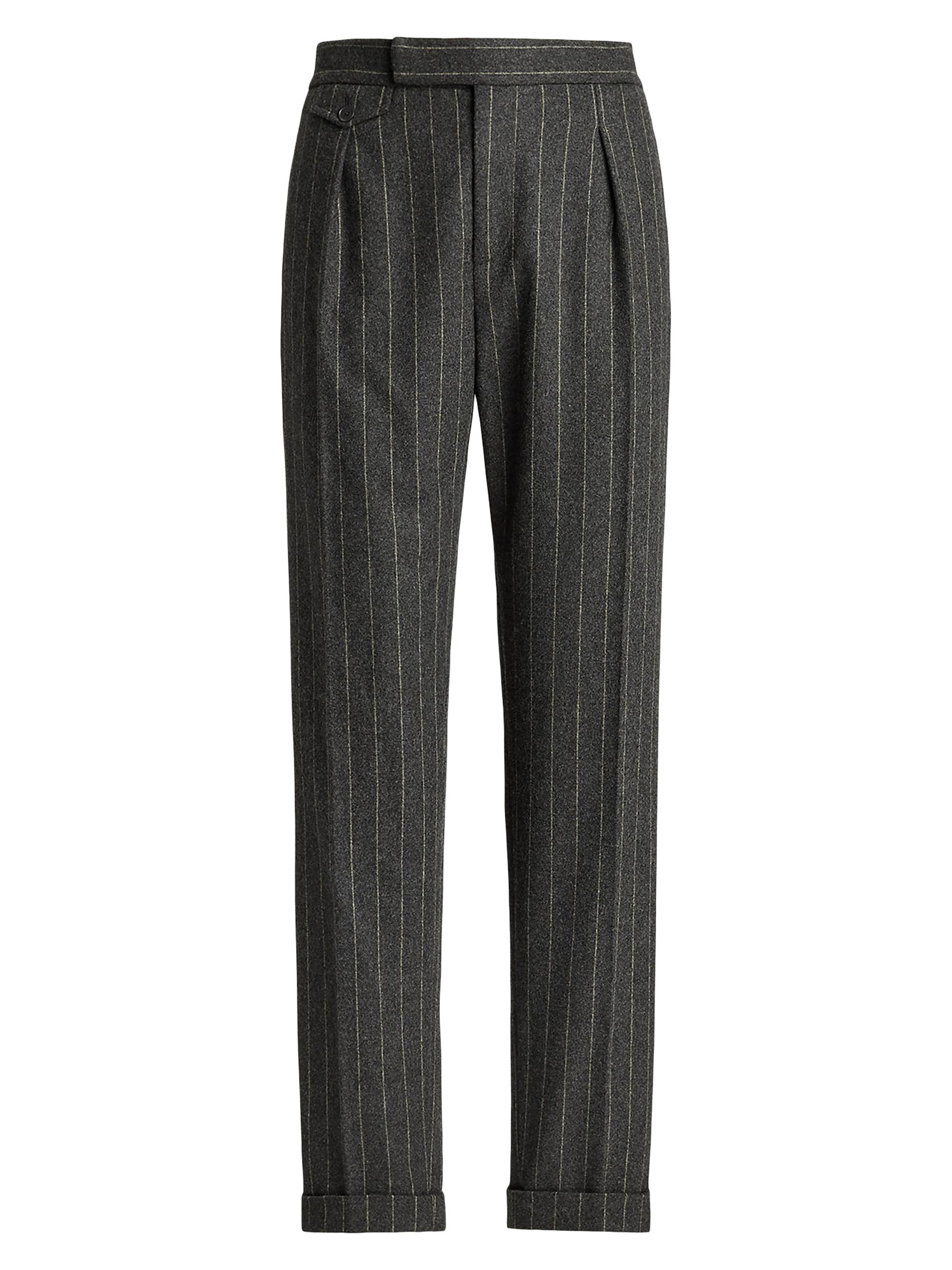 Ralph Lauren Collection Women's Bennet Chalk Stripe Flannel Trousers - Medium Grey