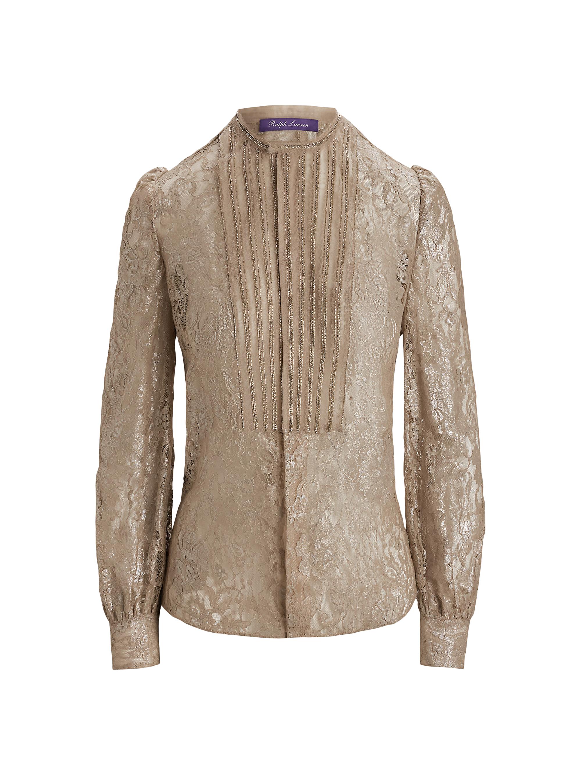 Ralph Lauren Collection Kaydon Metallic Lace Pintuck Shirt | Saks
