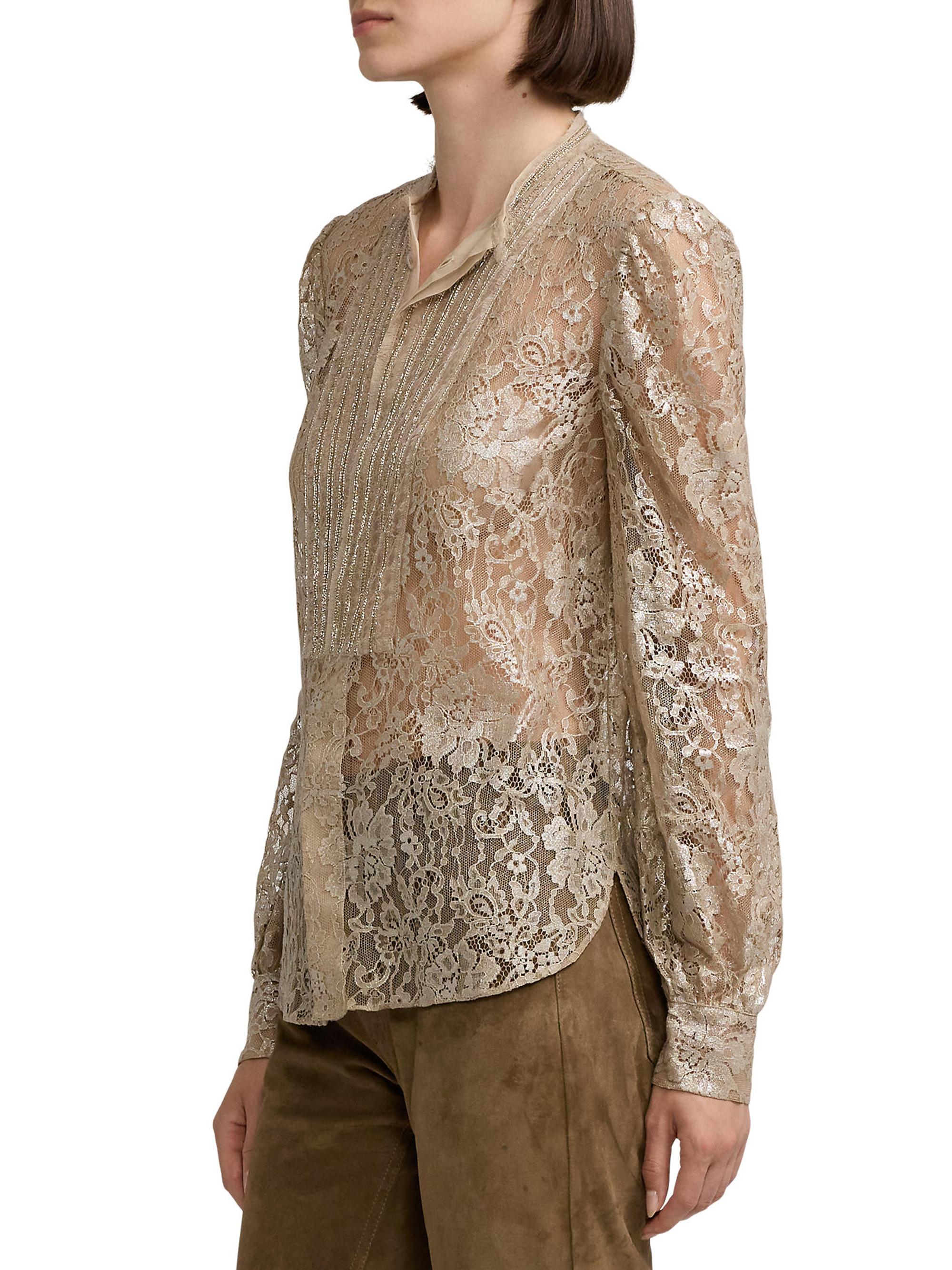 【専用出品】yori flocked lace shirt yori flocked lace shirt - メルカリ