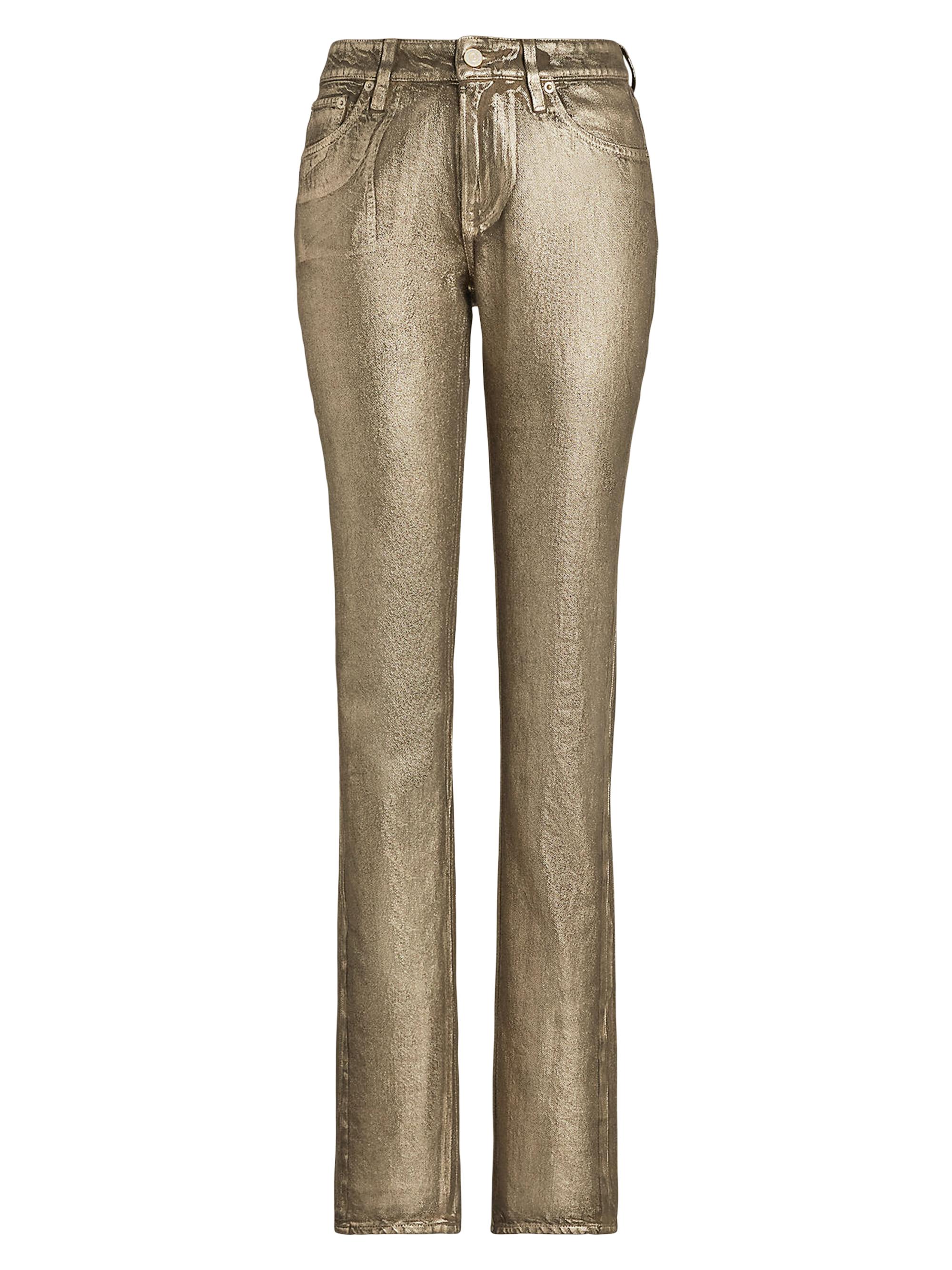 Ralph Lauren Collection Women's Metallic Skinny Jeans - Champagne 28