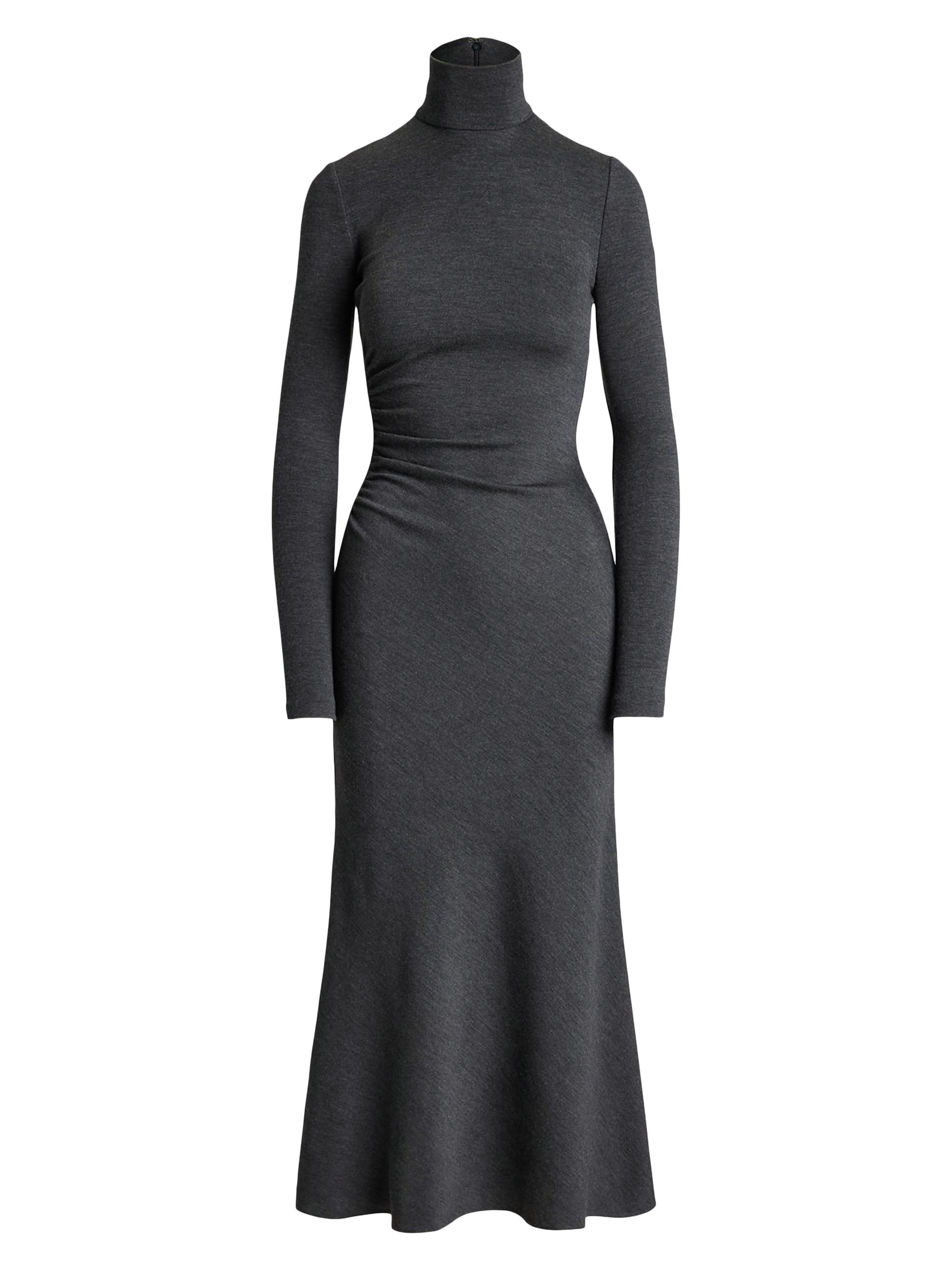 Ralph Lauren Collection Women's Turtleneck Wool Midi-Dress - Medium Grey