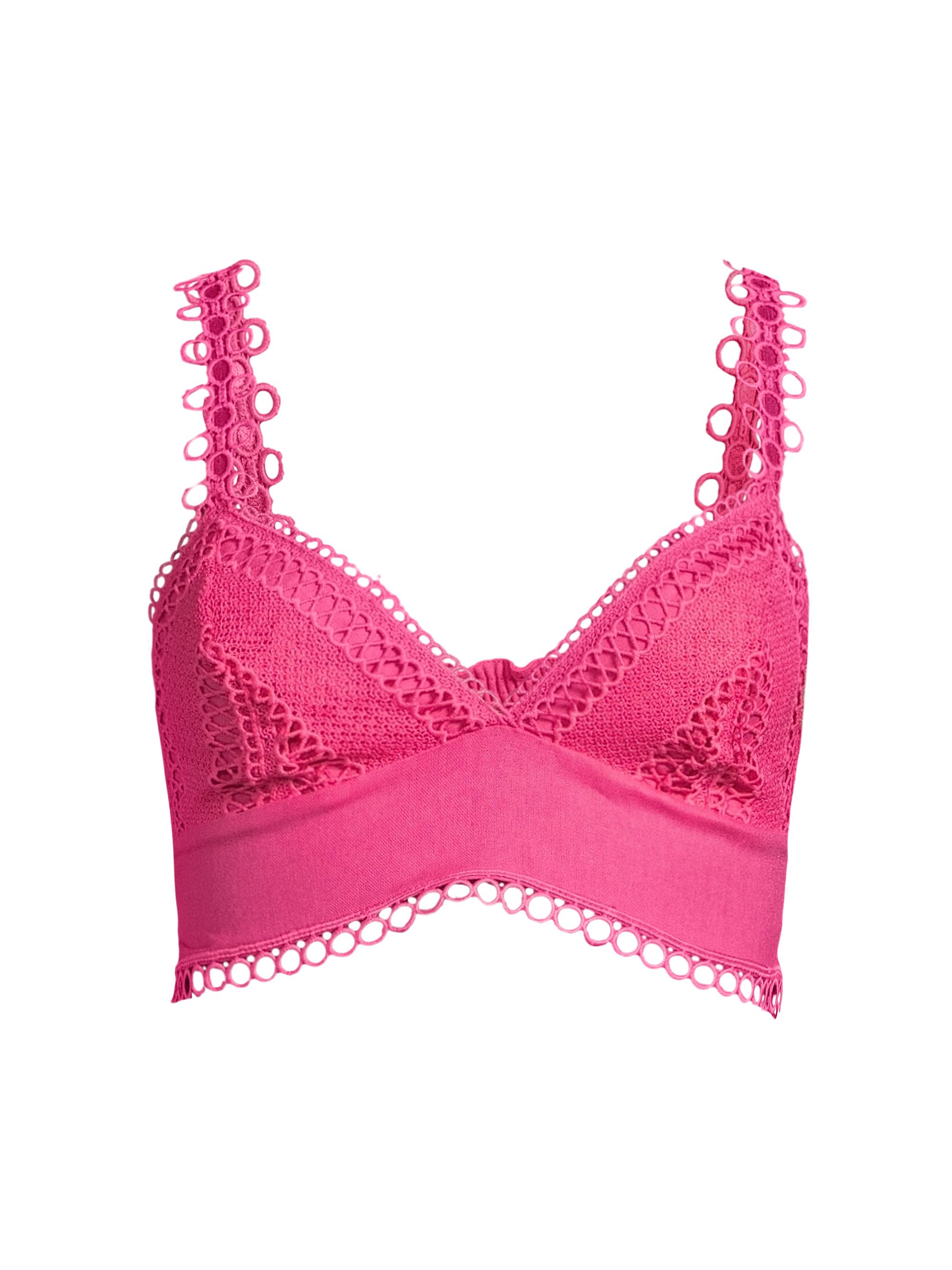 Peixoto Women's Jasmine Lace-Trim Crop Top - Pink Passion