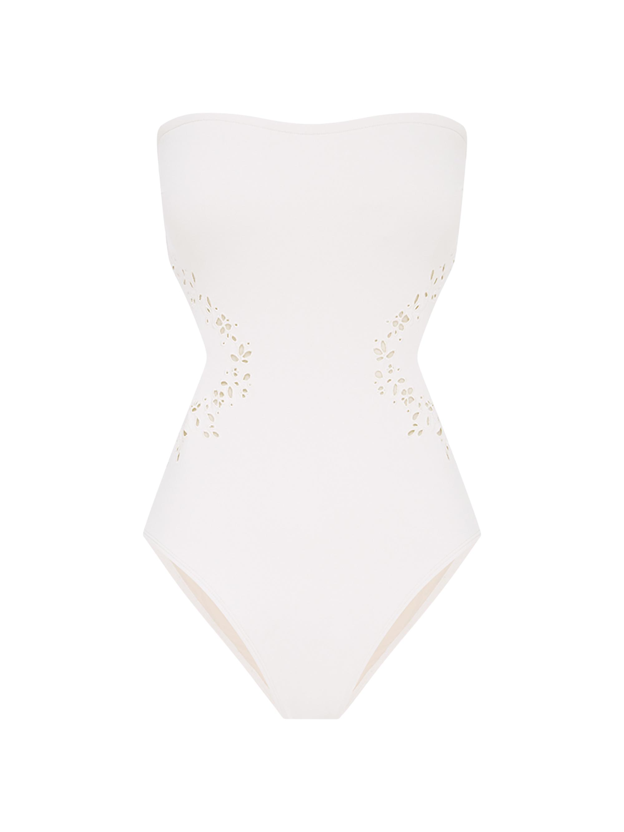 Peony Women's Memoir Embroidered One-Piece Swimsuit - Creme