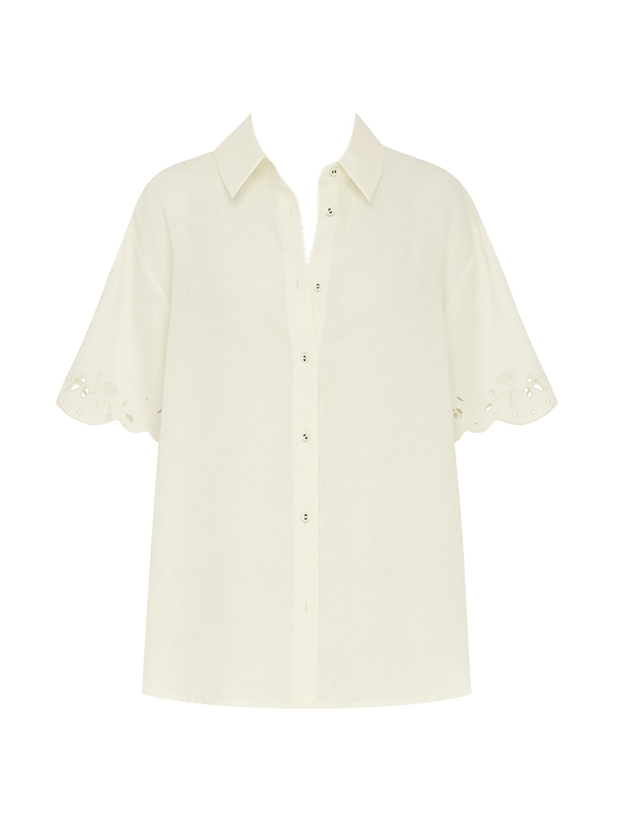 Peony Women's Memoir Linen Cover-Up Shirt - Creme