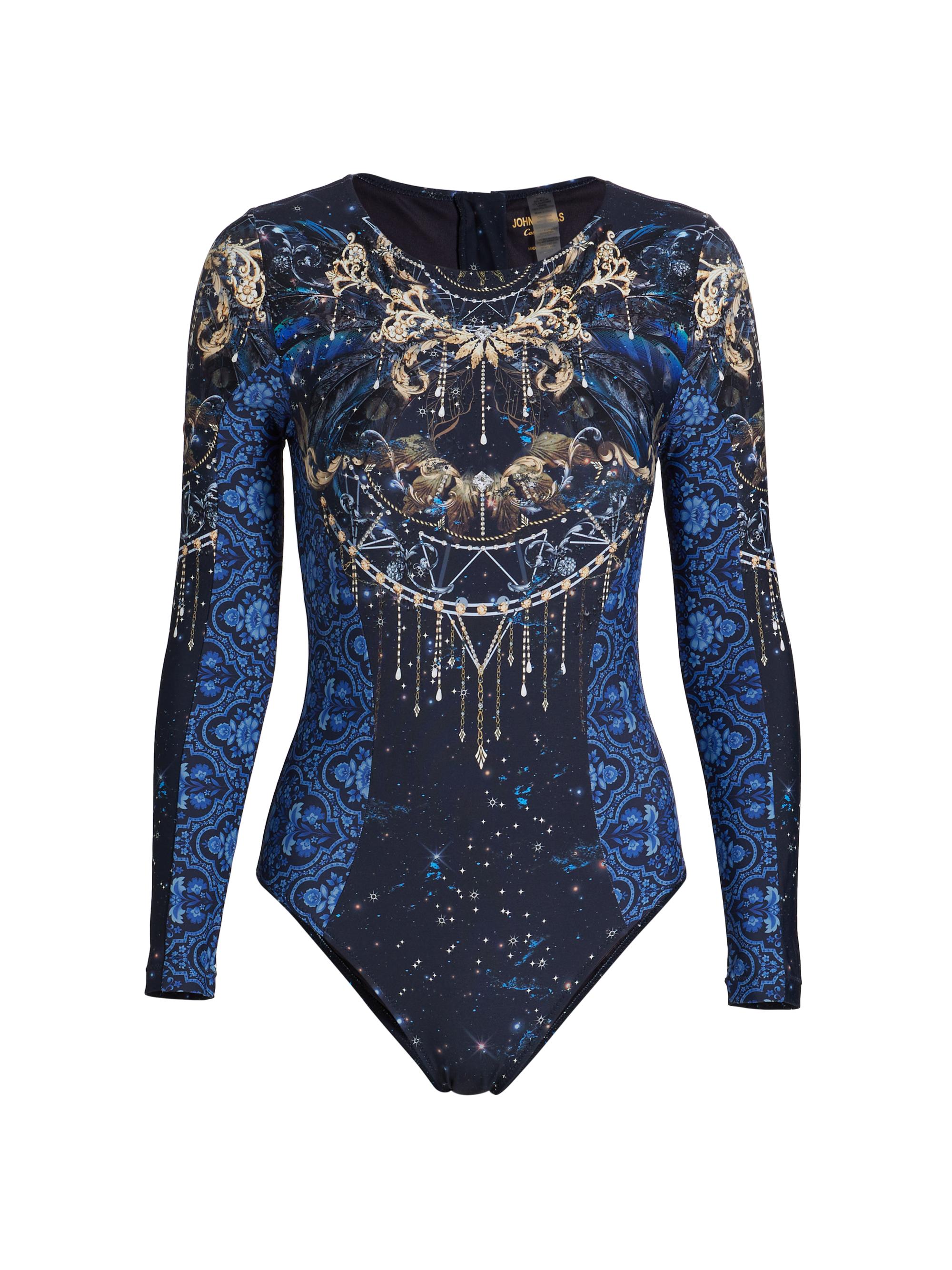 Johnny Was Women's Supernova Surf Long-Sleeve One-Piece Swimsuit - Supernova