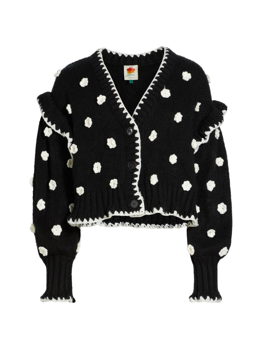 MURRAL】Framed flower knit cardigan / Framed flower knit