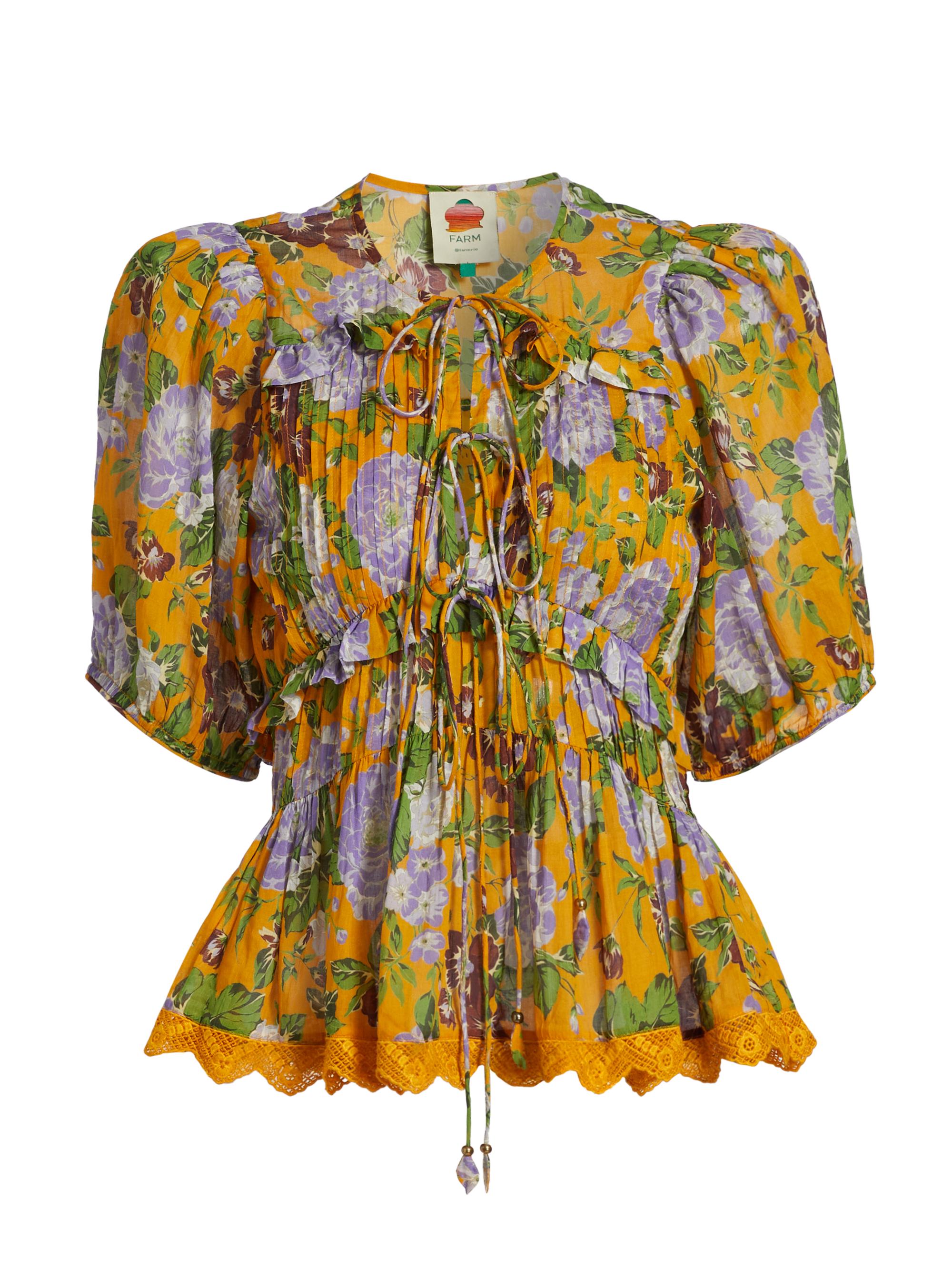 ワンピース Rio blouse set dress Farm Rio Capri Floral V-Neck Blouse | Saks Fifth Avenue
