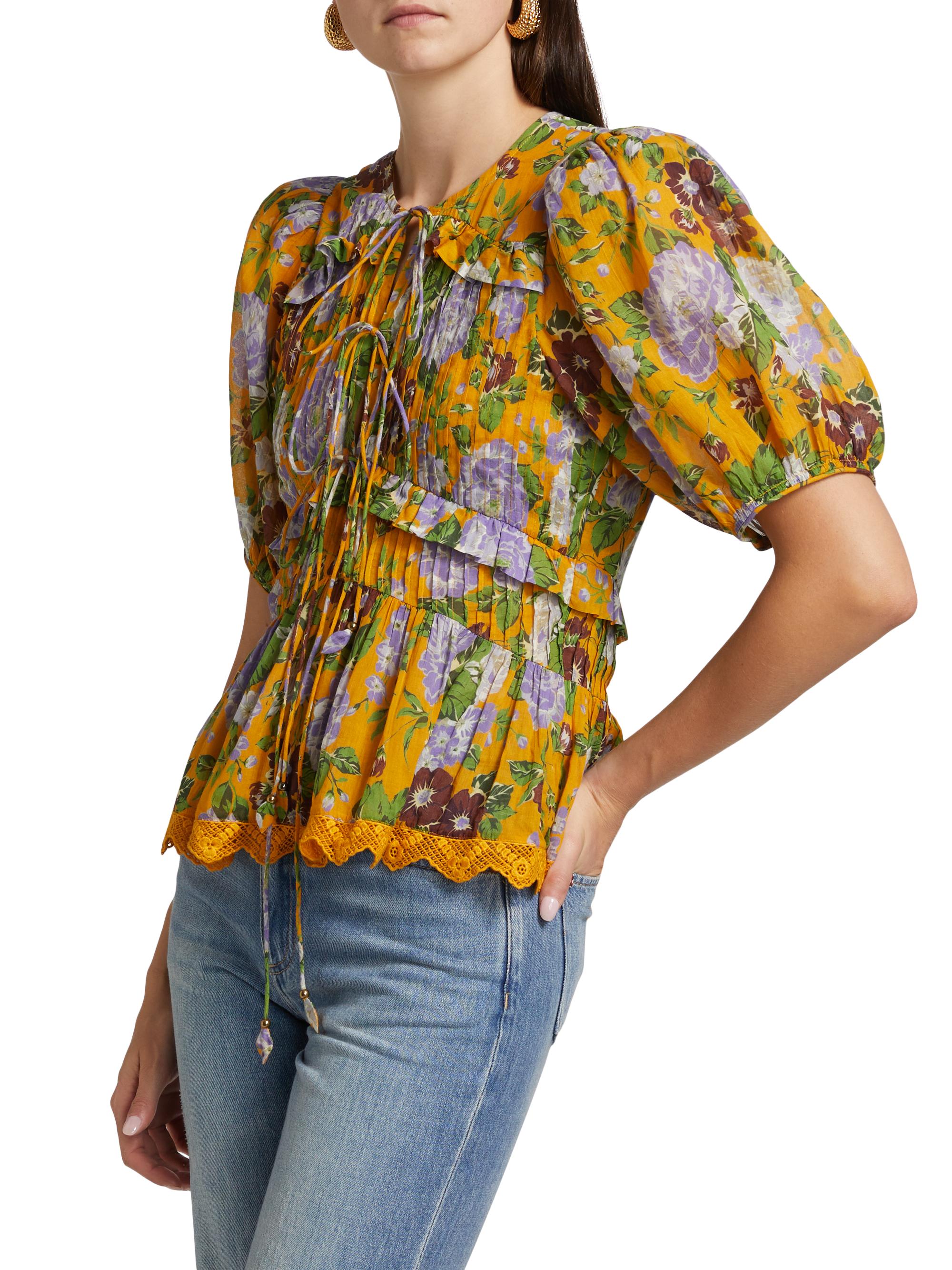 ワンピース Rio blouse set dress Farm Rio Capri Floral V-Neck Blouse | Saks Fifth Avenue