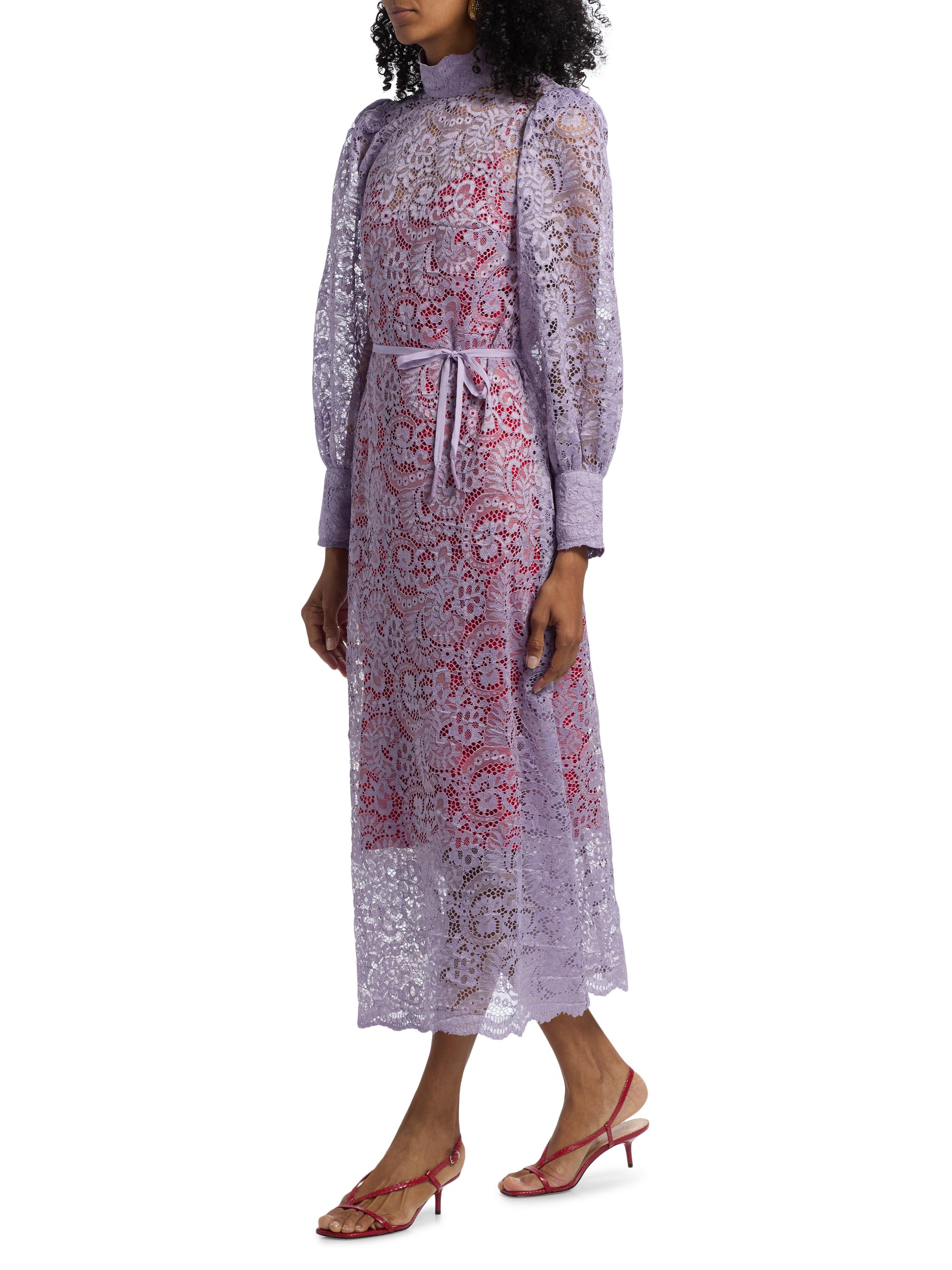 Farm Rio Lace Tie-Waist Midi-Dress | Saks Fifth Avenue