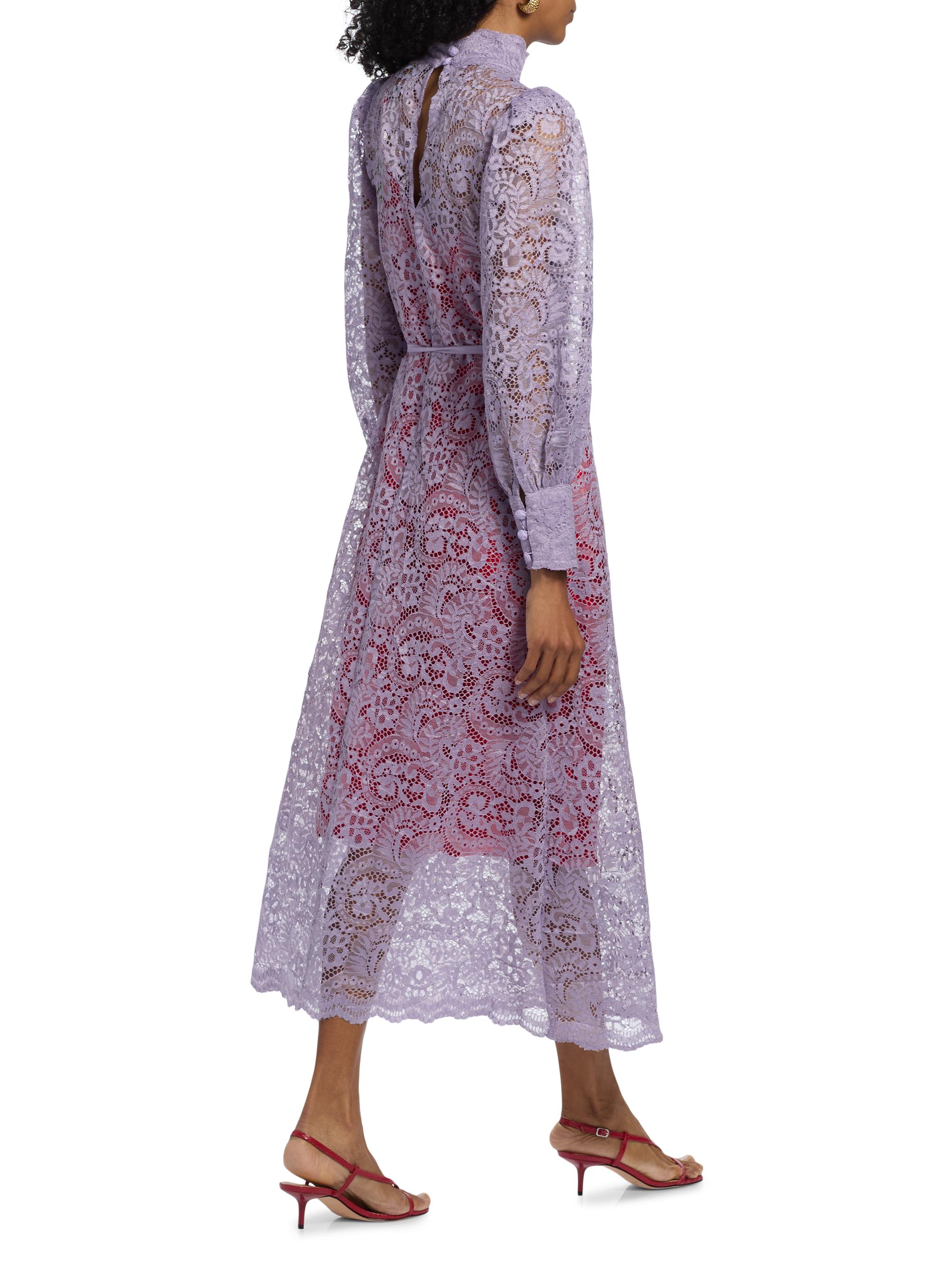 Farm Rio Lace Tie-Waist Midi-Dress | Saks Fifth Avenue