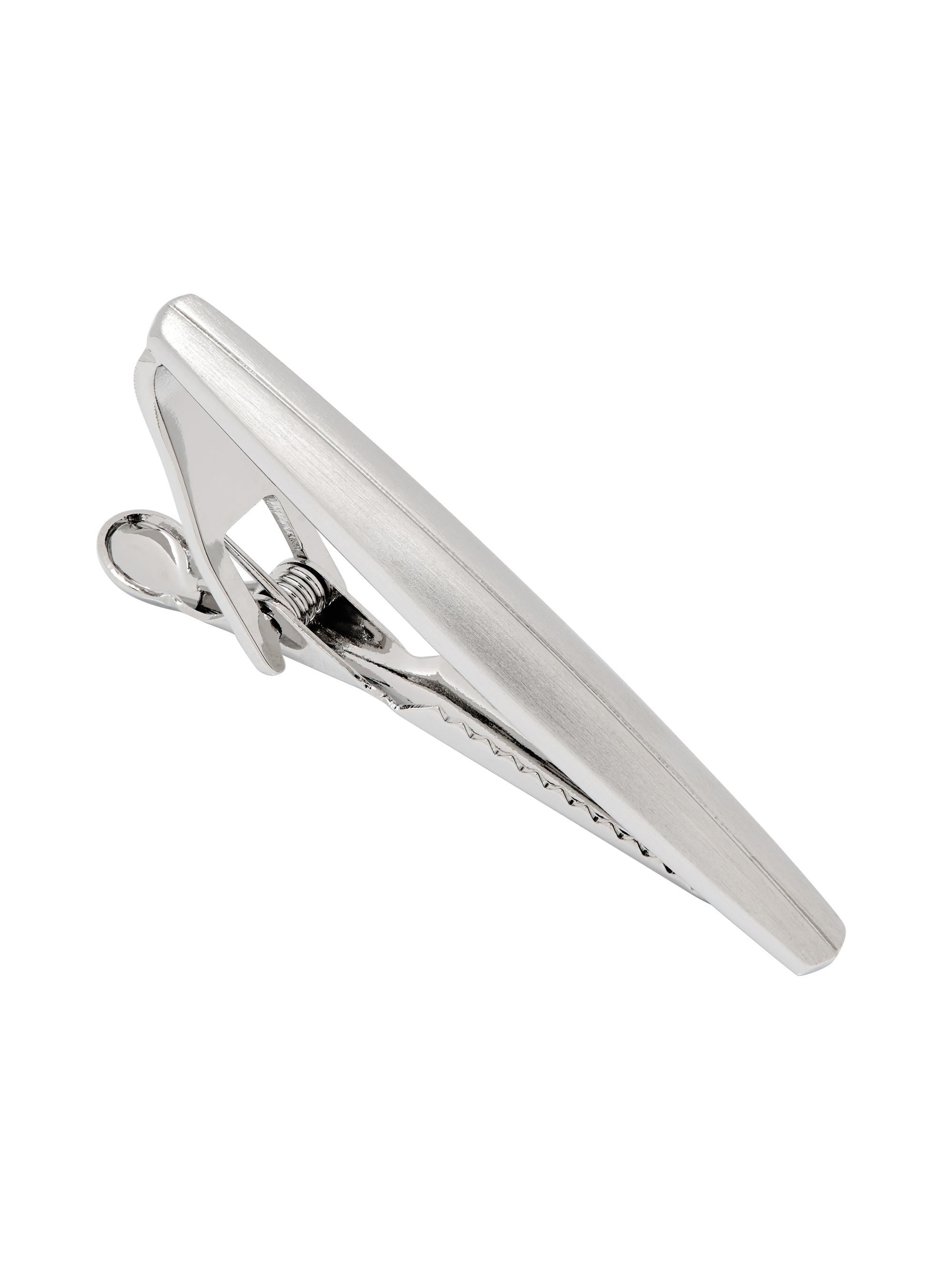 Link Up Men's Matte Silver Tie Bar - Silver