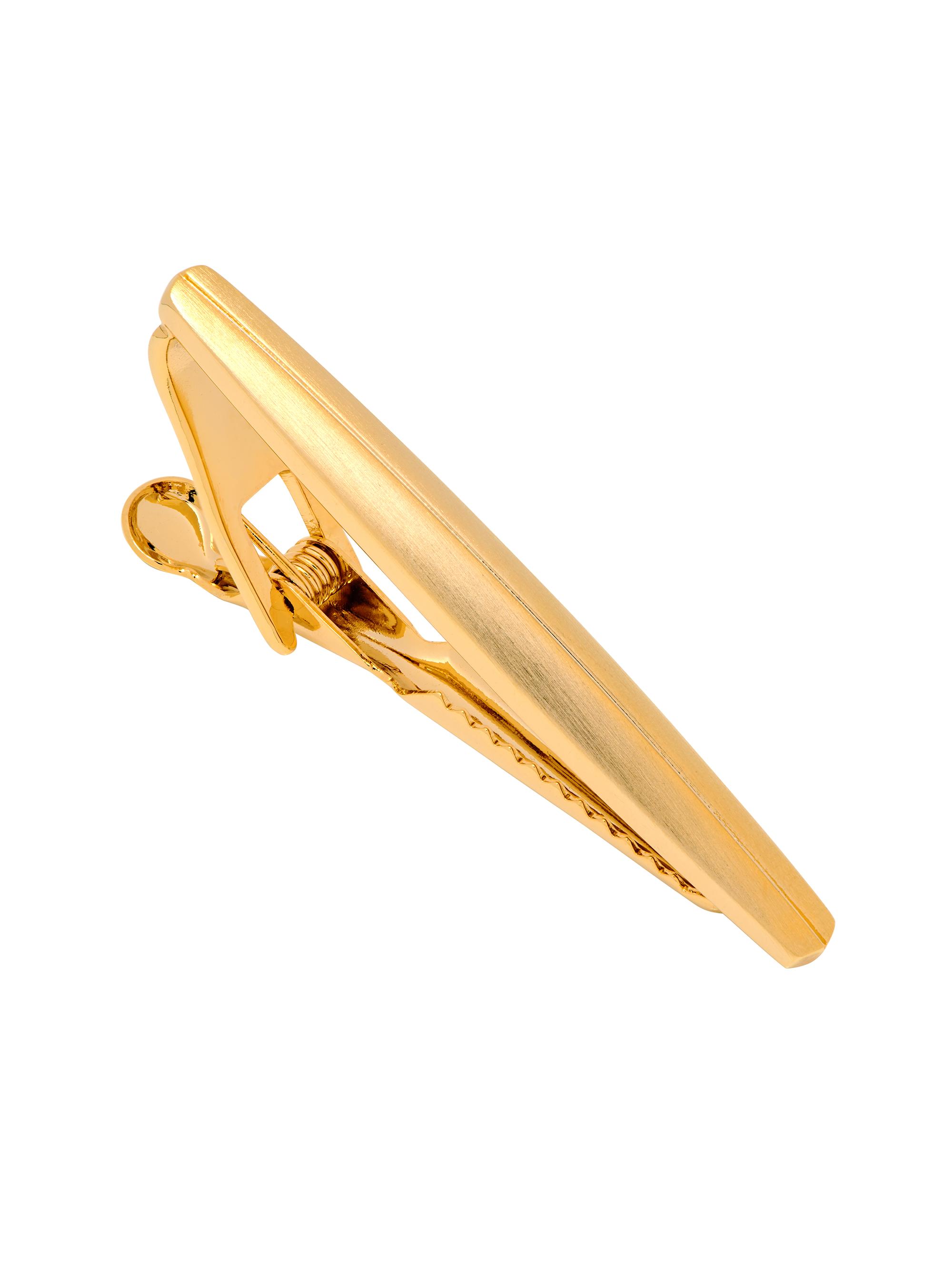 Link Up Men's Matte Gold Tie Bar - Gold