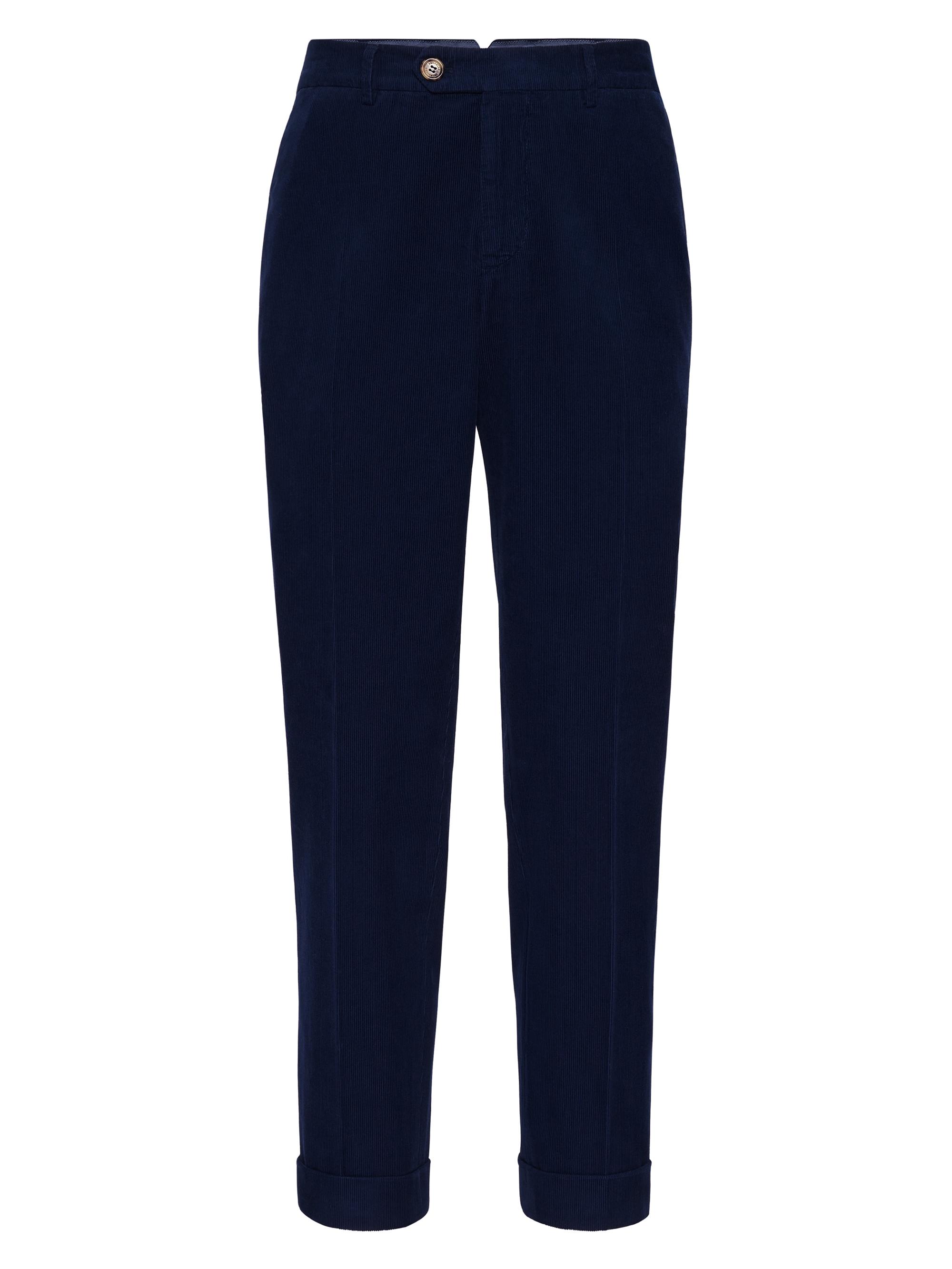 Brunello Cucinelli Men's Garment Dyed Italian Fit Trousers - Indigo