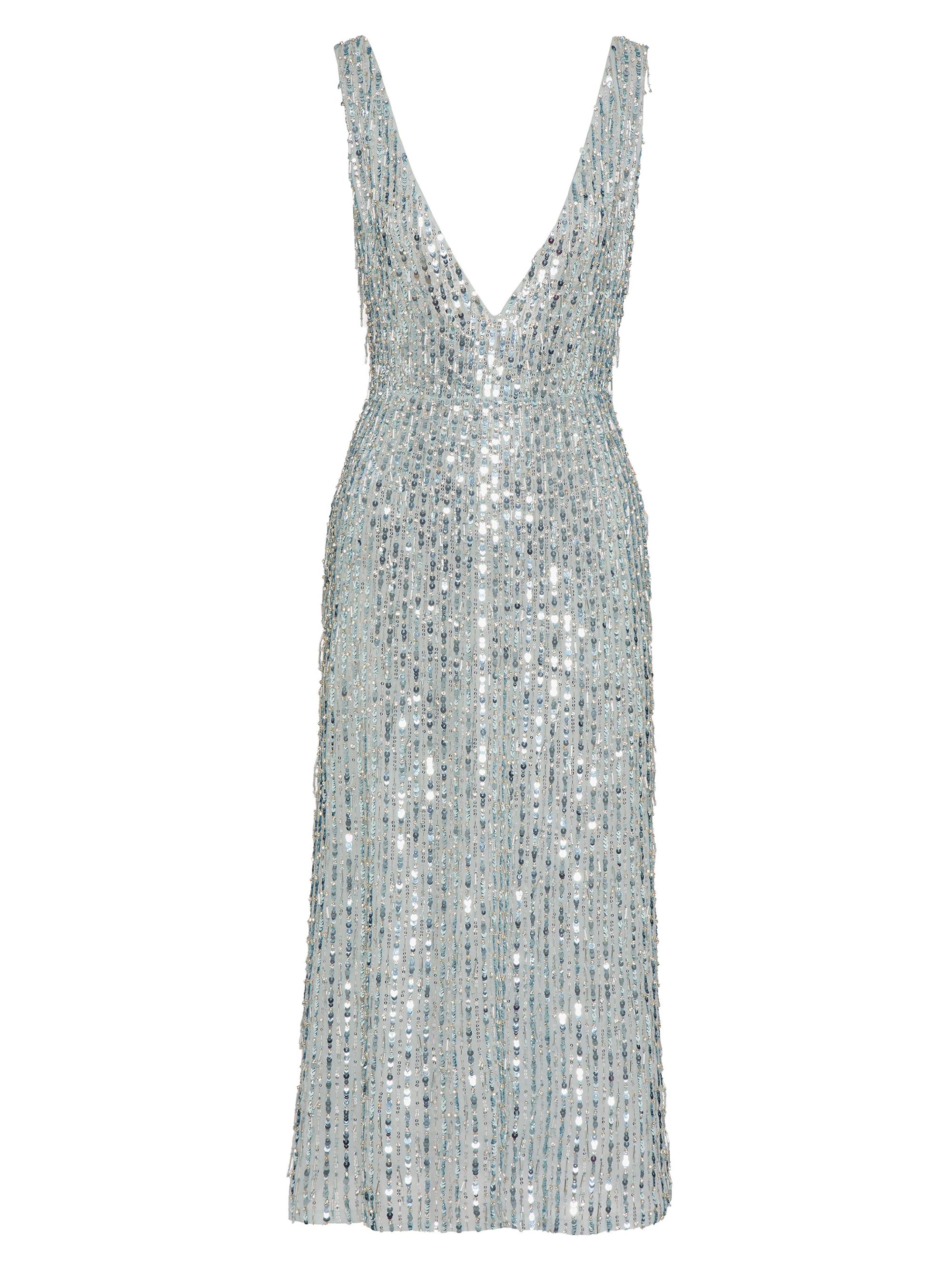 Valentino Garavani Women's Embroidered Organza Midi Dress - Silver