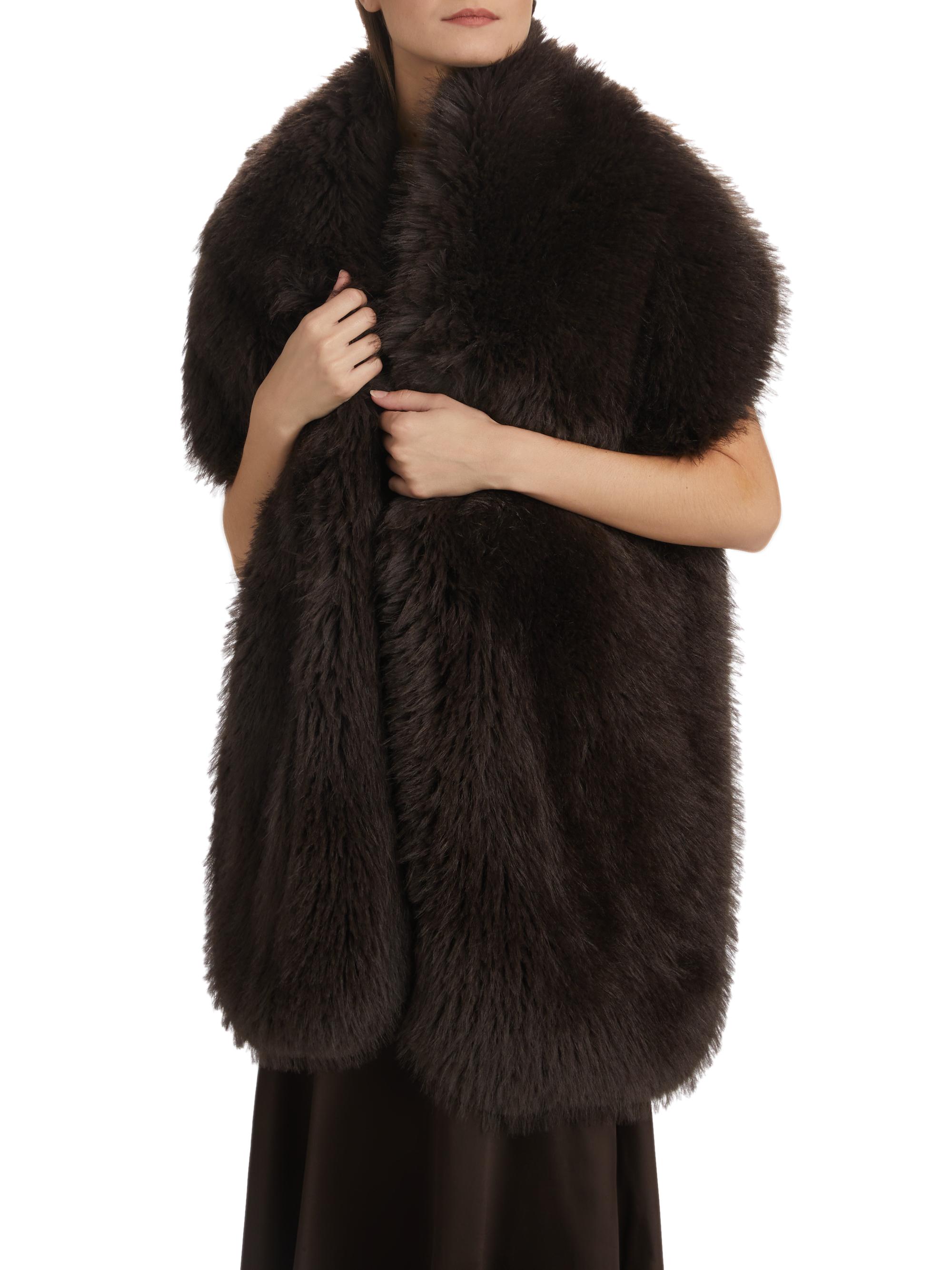 Toteme Women's Oversized Faux-Fur Stole - Beaver Brown