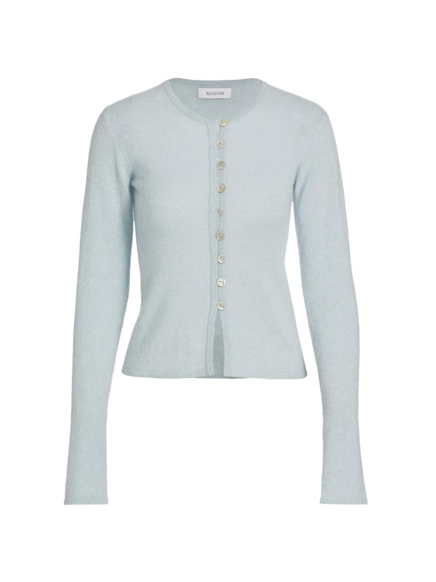 Naadam Cashmere Shell Button Fitted Cardigan | Saks Fifth Avenue