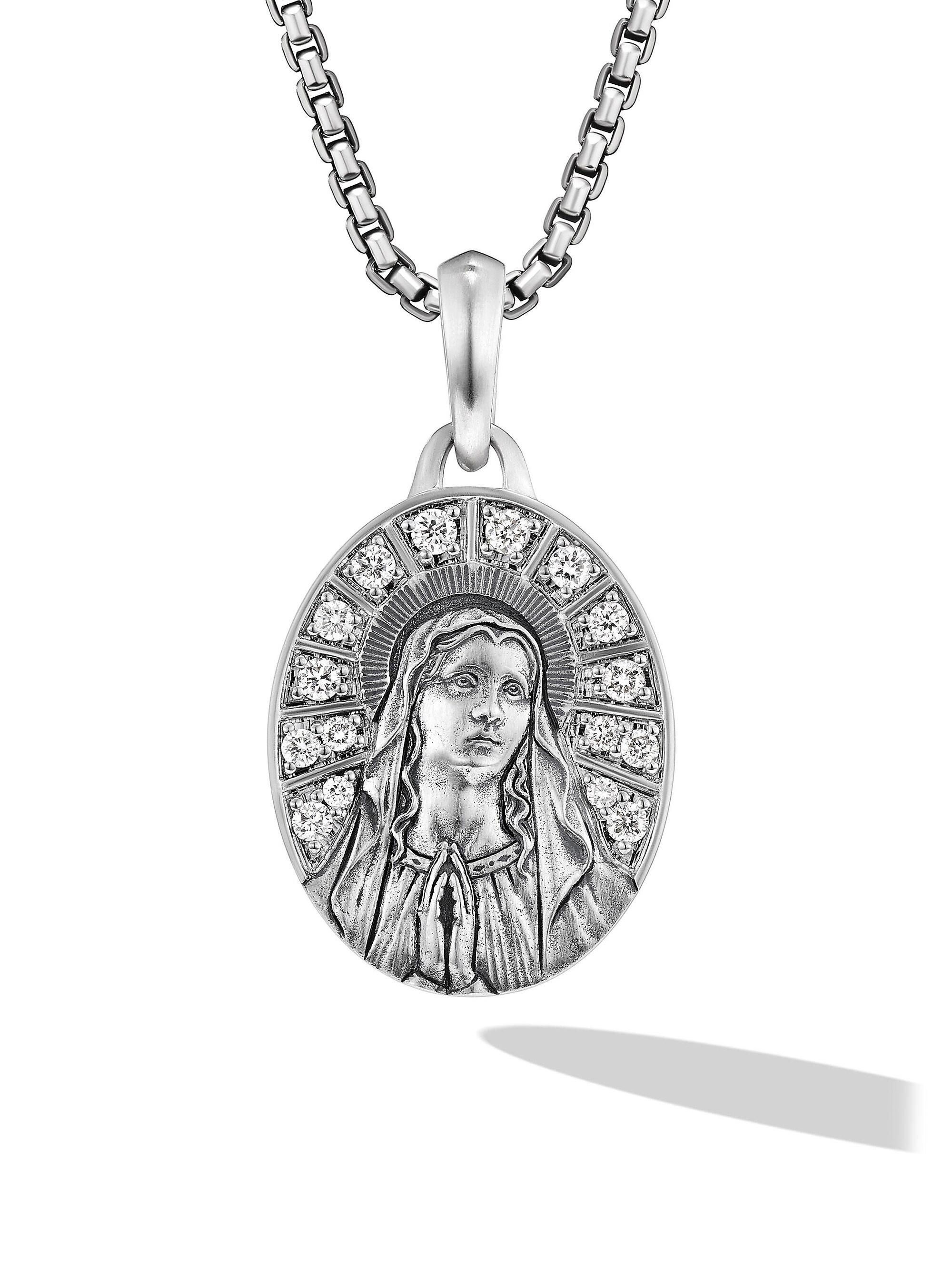 David Yurman Men's Mary Amulet in Sterling Silver - Diamond