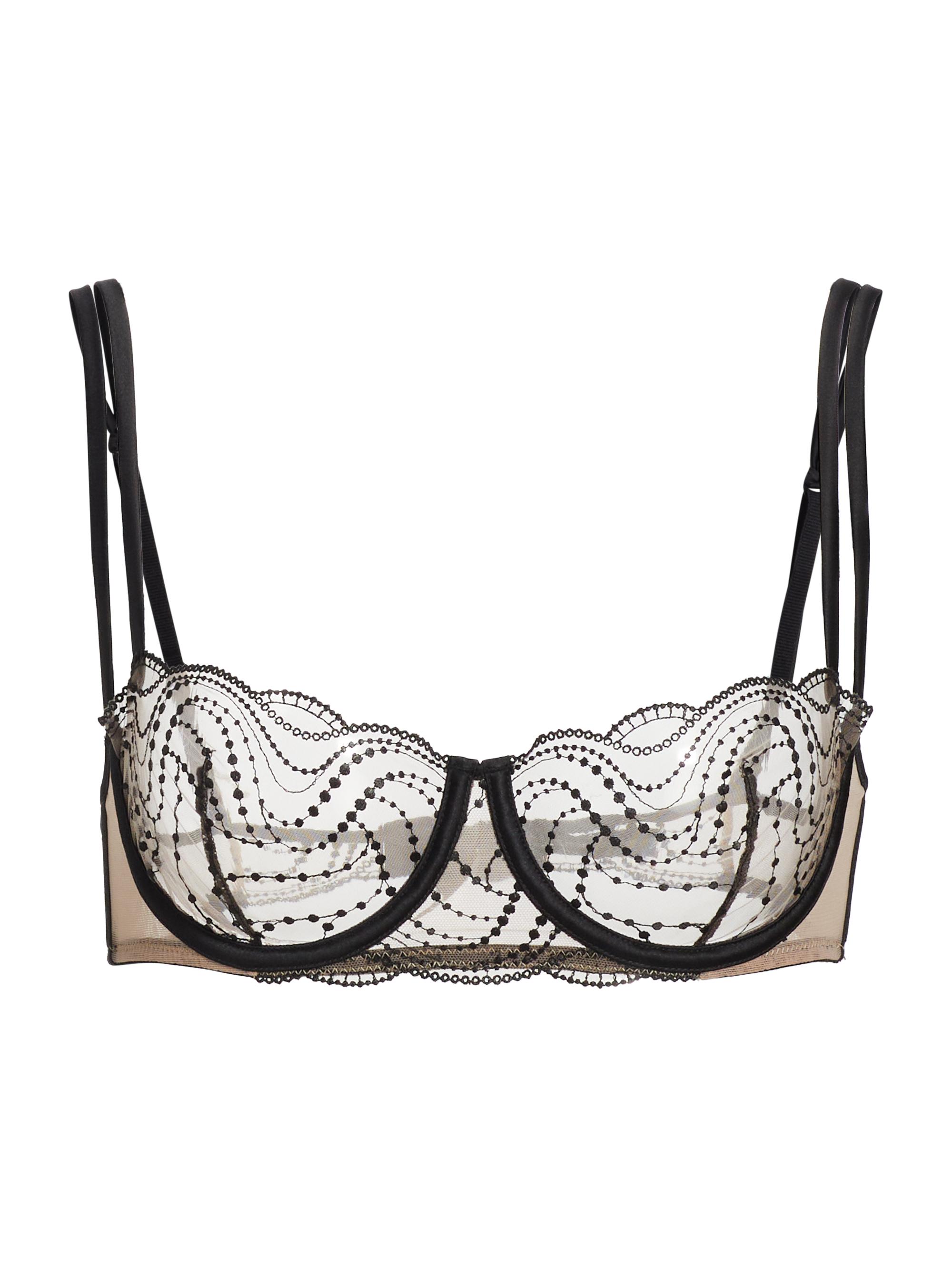 Kiki de Montparnasse Women's Ondule Embroidered Lace Underwire Balconette Bra - Sucre