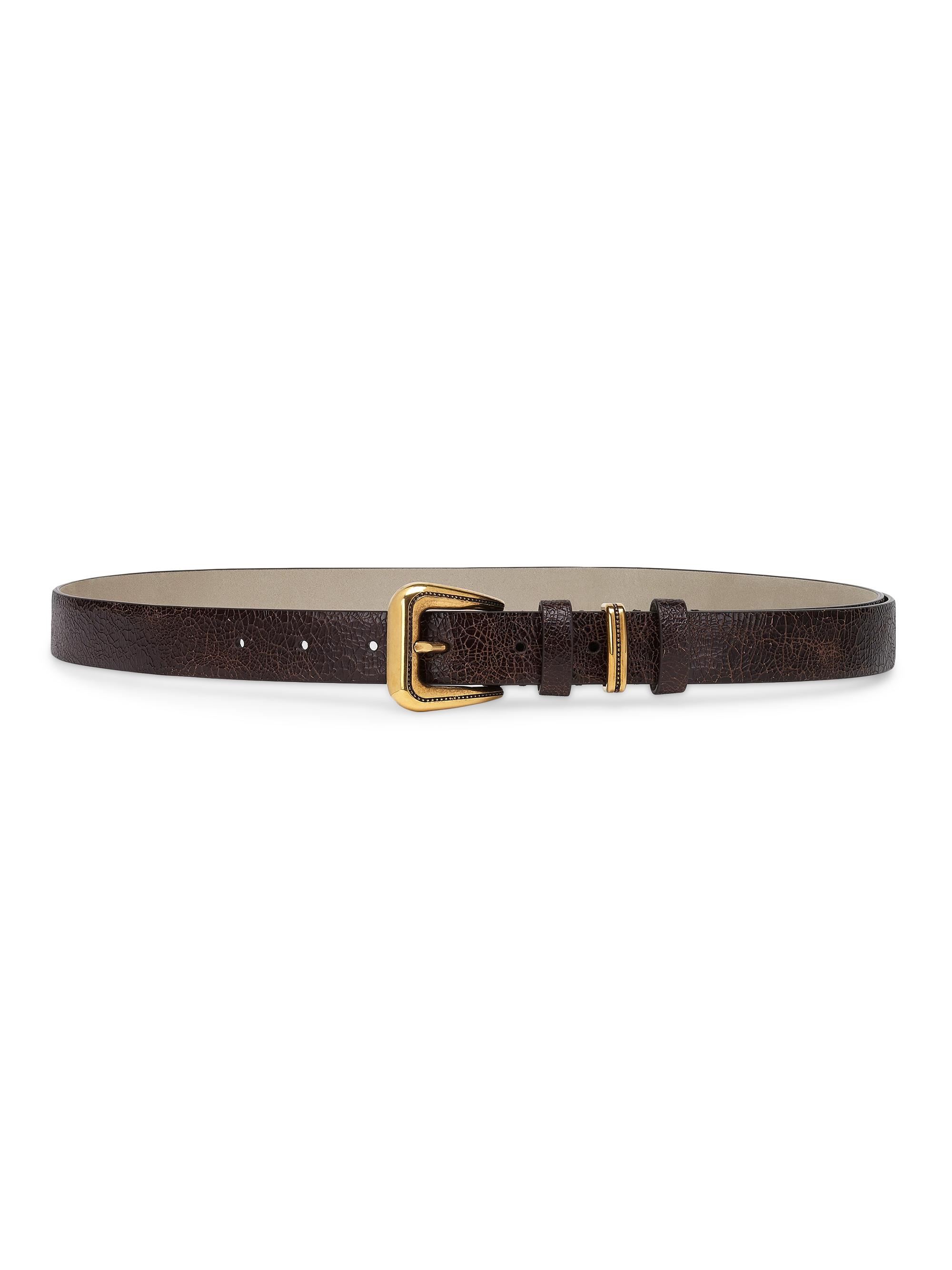 Brunello Cucinelli Women's Crack Calfskin Belt - Brown