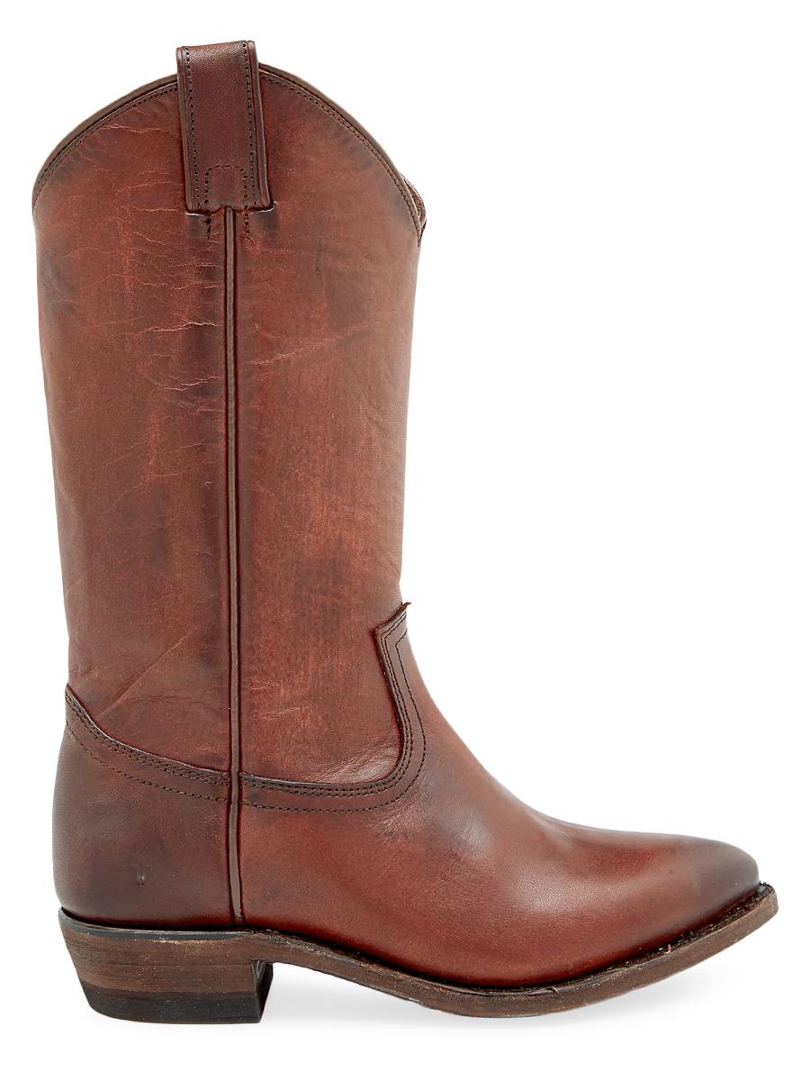 Frye Billy Calfskin Western Boots In Cognac