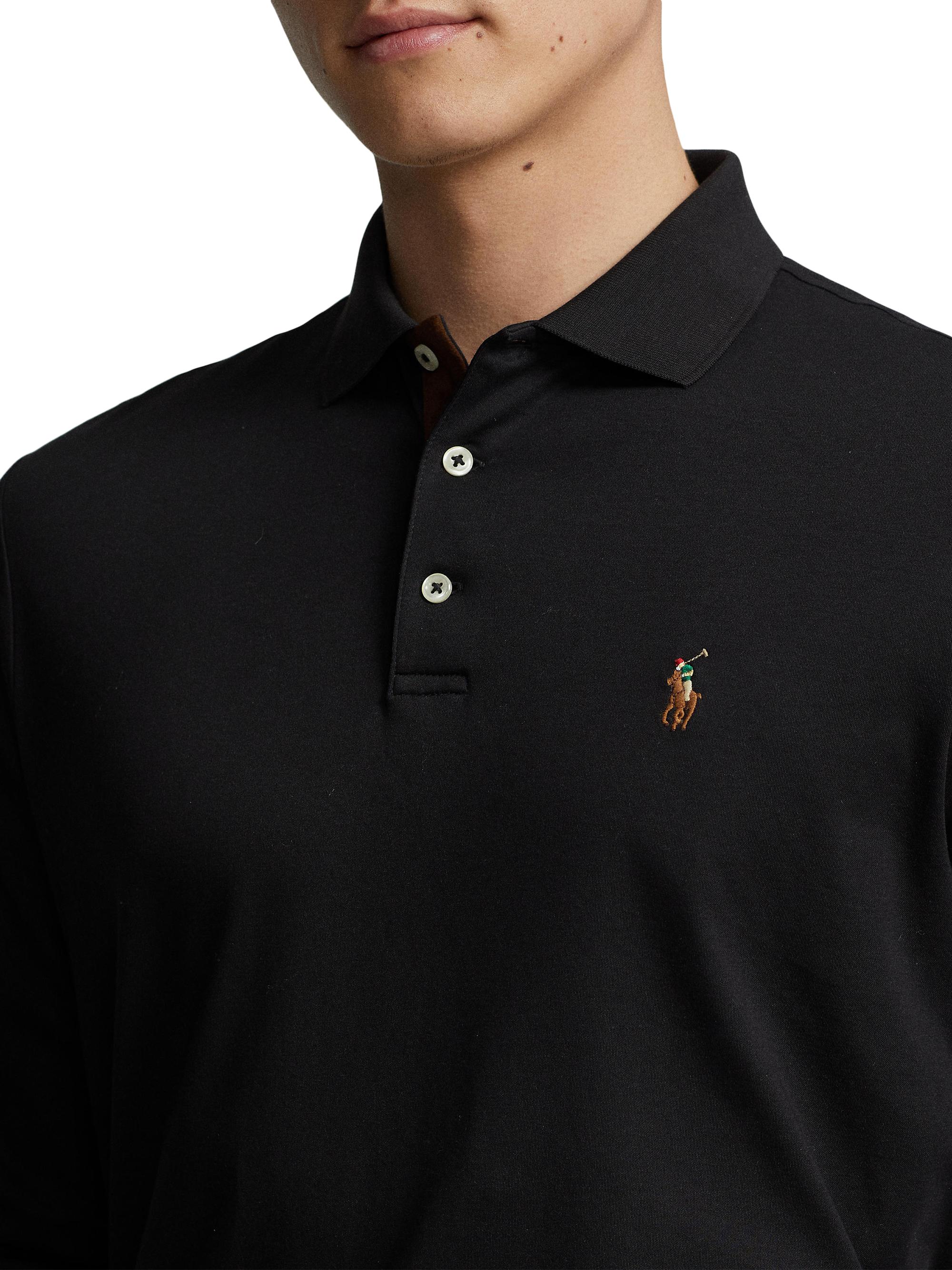 Polo Ralph Lauren Cotton Interlock Long-Sleeve Polo Shirt | Saks