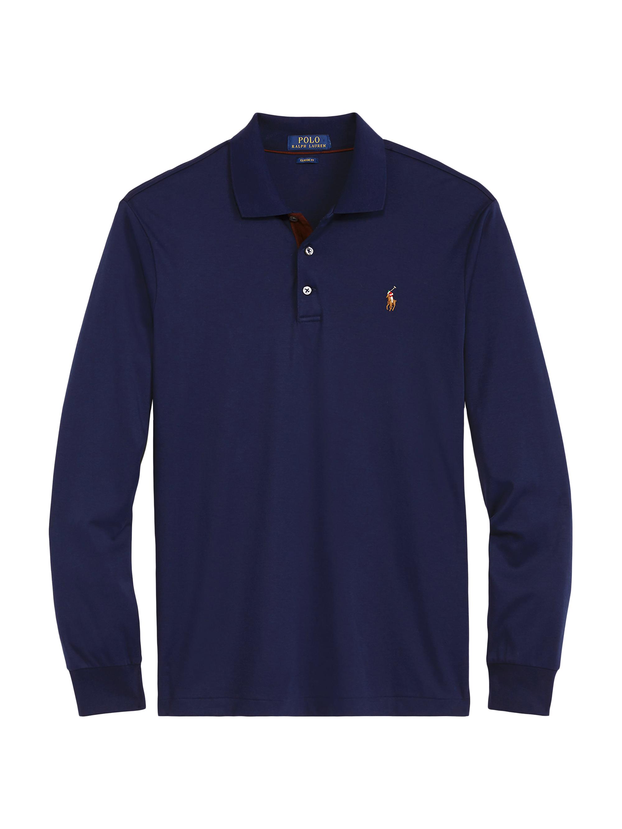 Polo Ralph Lauren Cotton Interlock Long-Sleeve Polo Shirt | Saks